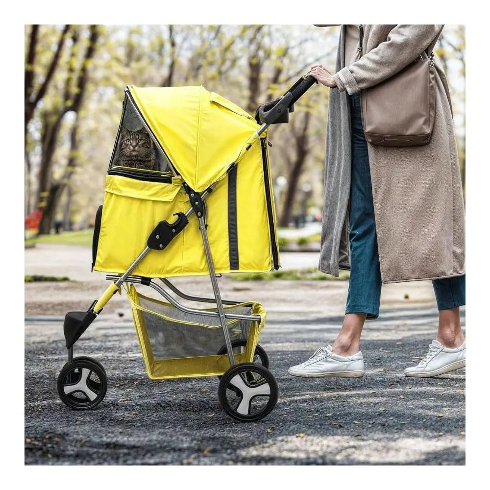 XMSJ Dog Stroller for Small Dogs With Weather Cover