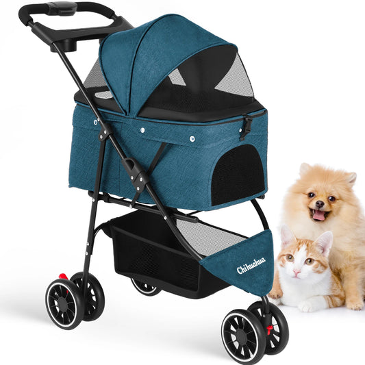 CHIHUAHUA Pet Stroller Foldable Carrier For Small Dogs And Cats