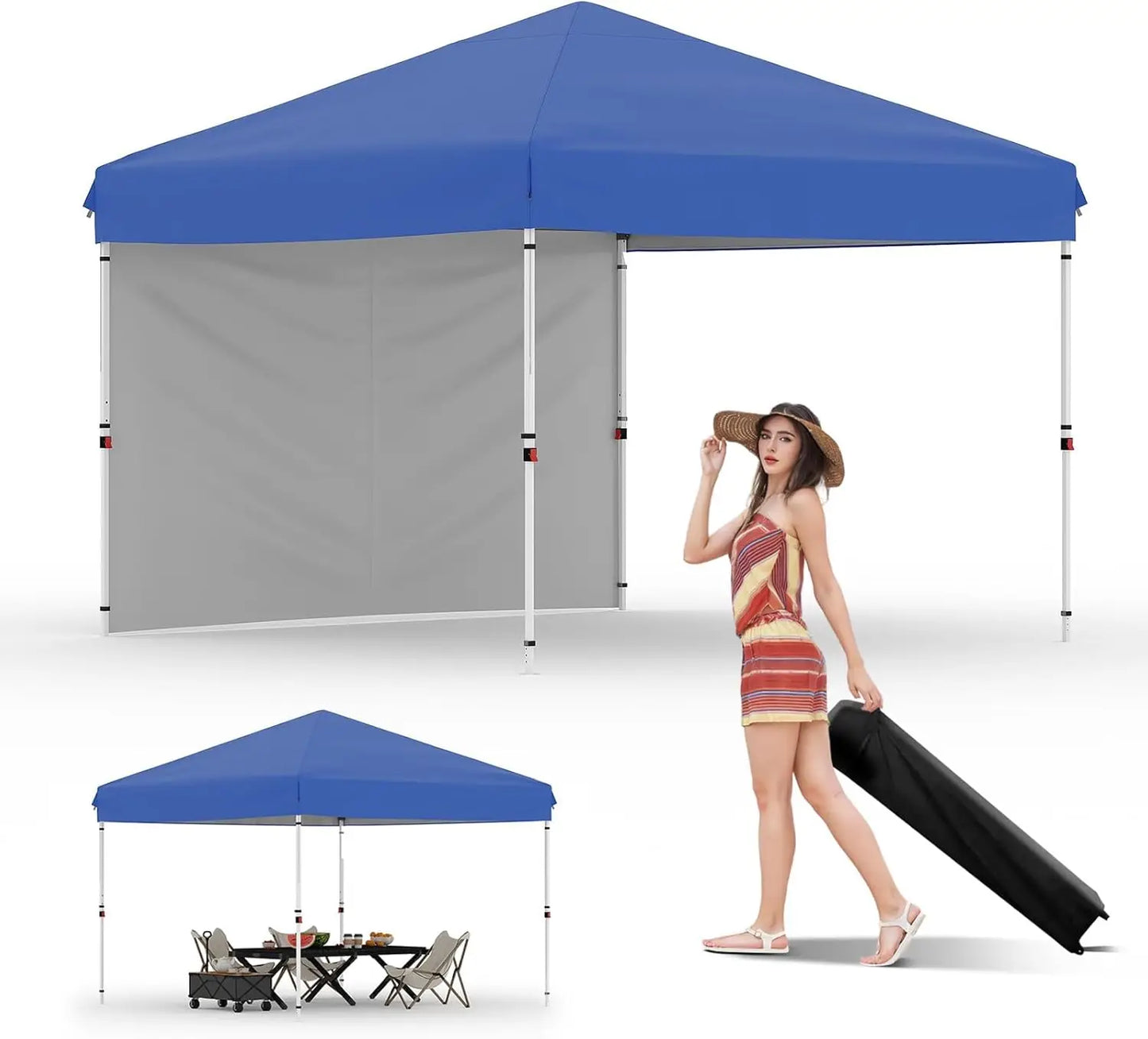 TWISTER Pop Up Canopy Tent With Removable Sidewall UPF 50