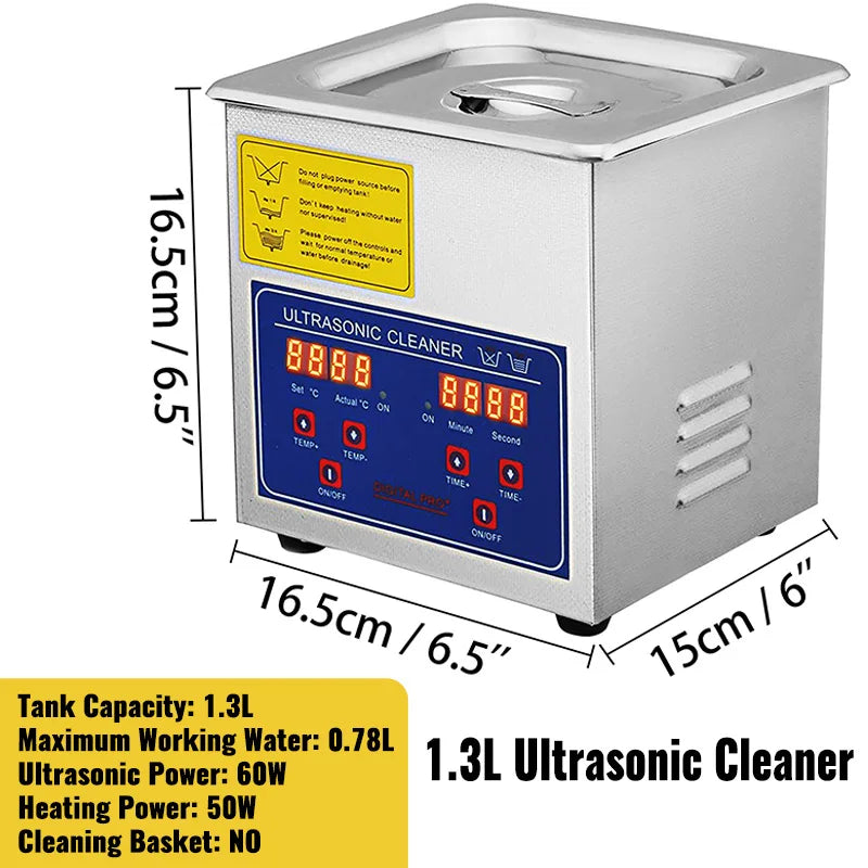 SucceBuy Ultrasonic Cleaner 1.3L To 30L Dishes Portable Home Appliance
