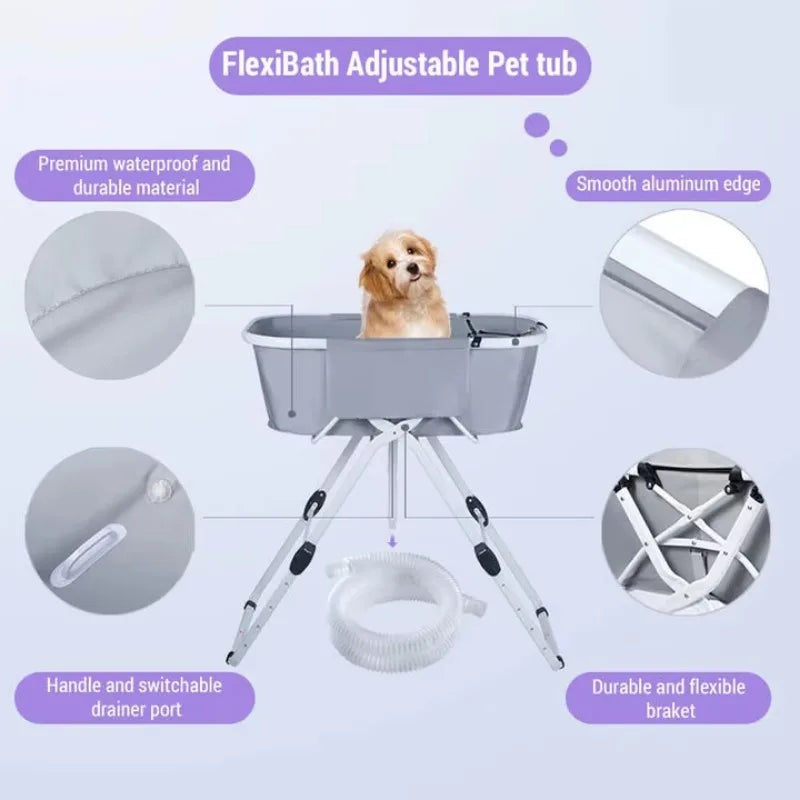 NONEDog Elevated Dog Bath Tubs Foldable Grooming Station