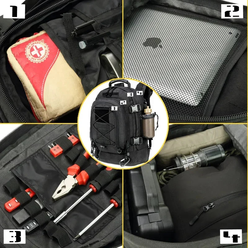 Q Tactical Backpack Unisex Water Resistant Hiking And Travel Laptop