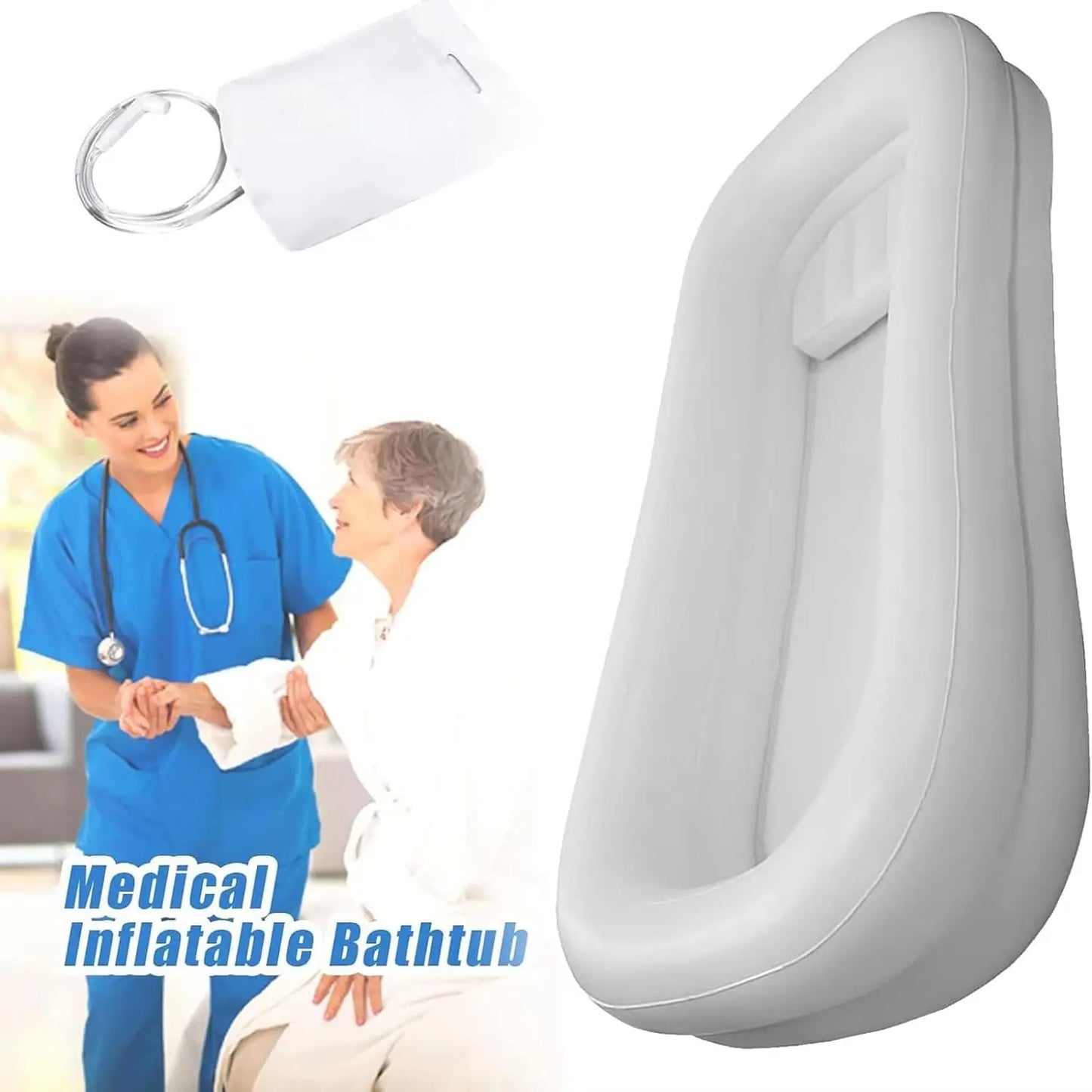 Portable Inflatable Bathtub Bed Bathing Kit With Electric Air Pump