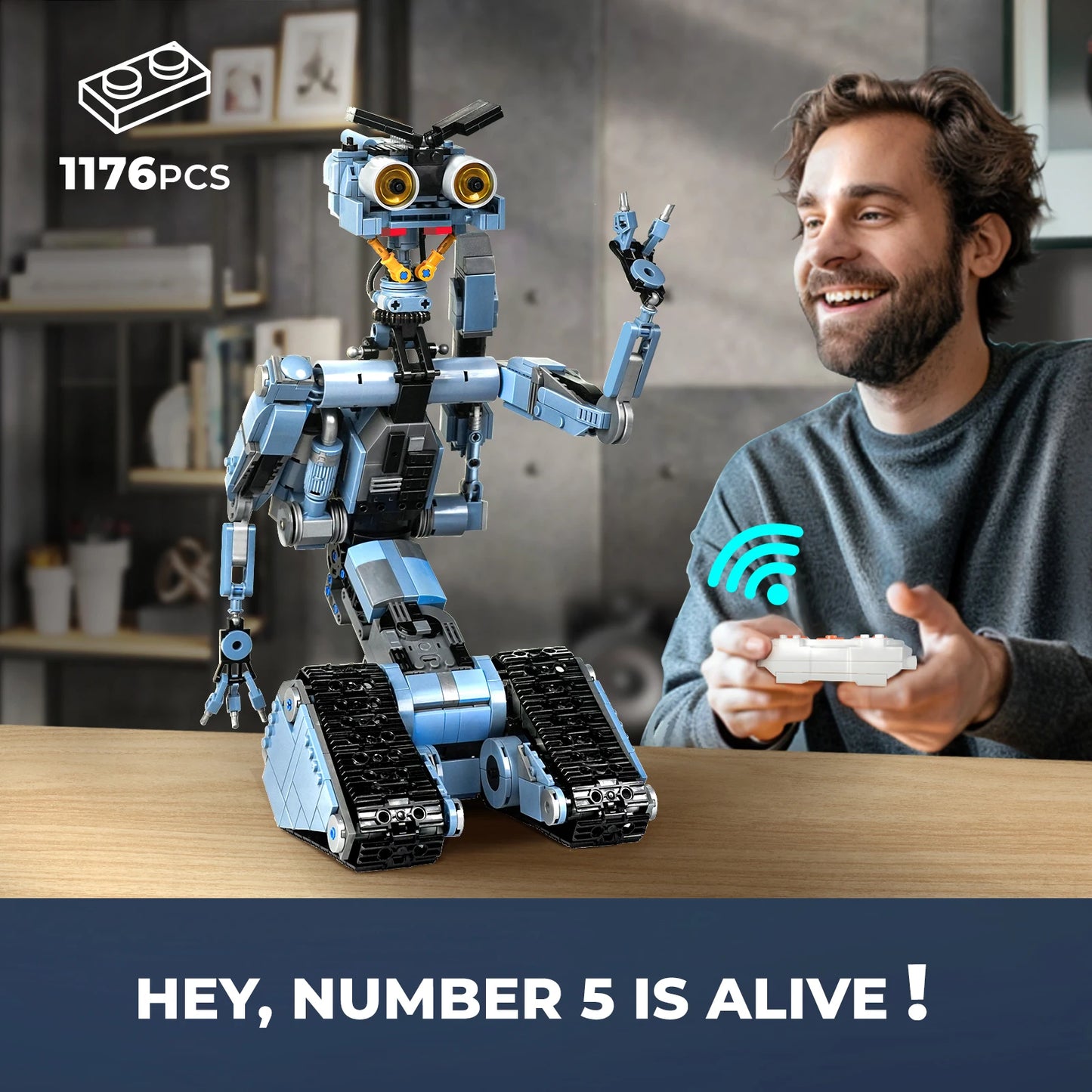 NONECE Johnny 5 Robot Building Blocks Set With Remote Control