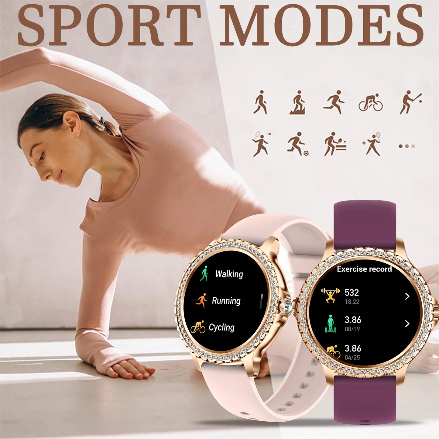 INNOFOVO Women's Smart Watch Touchscreen Fitness Tracker With Calls