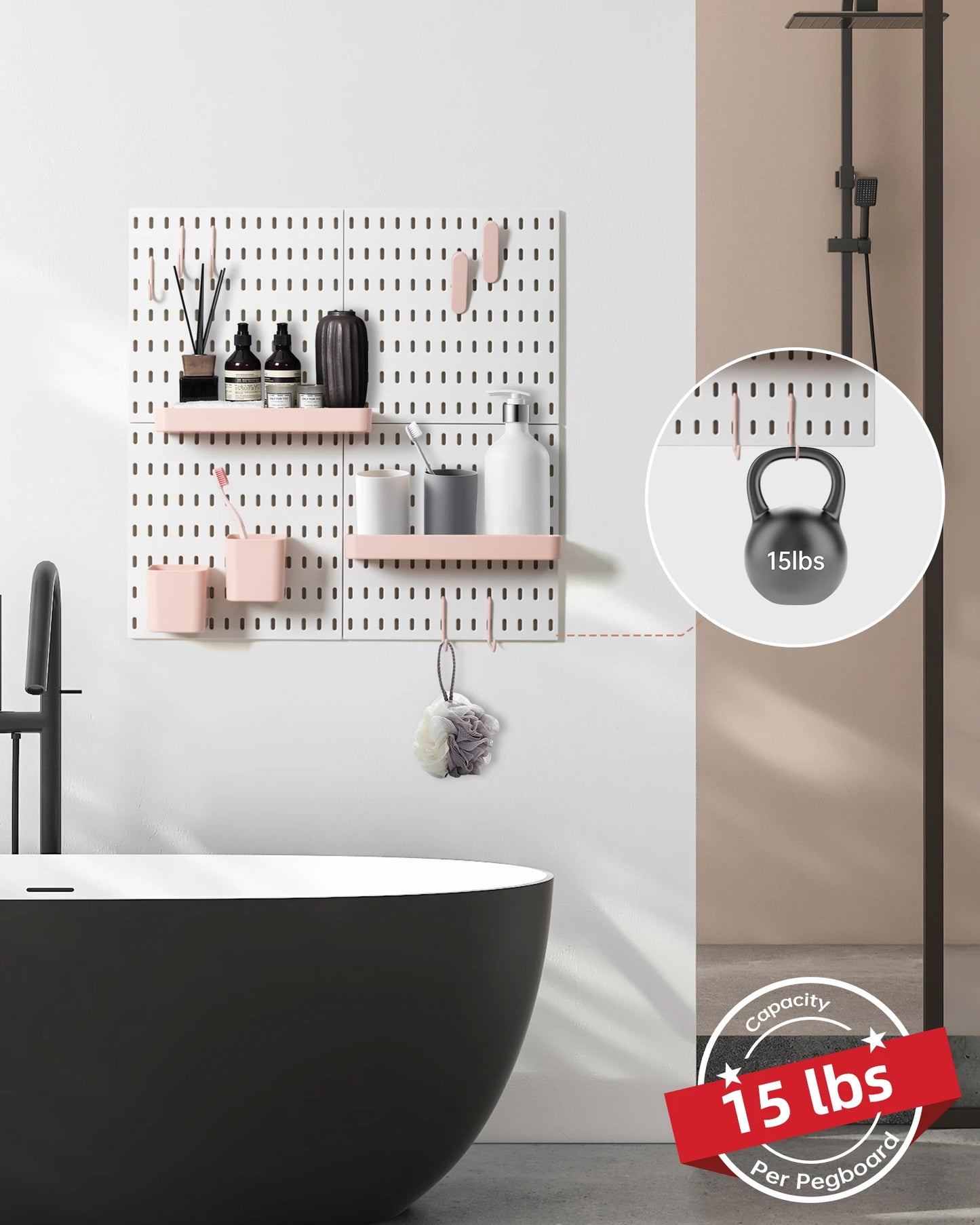 4-Piece Pegboard Storage Kit Easy to Assemble