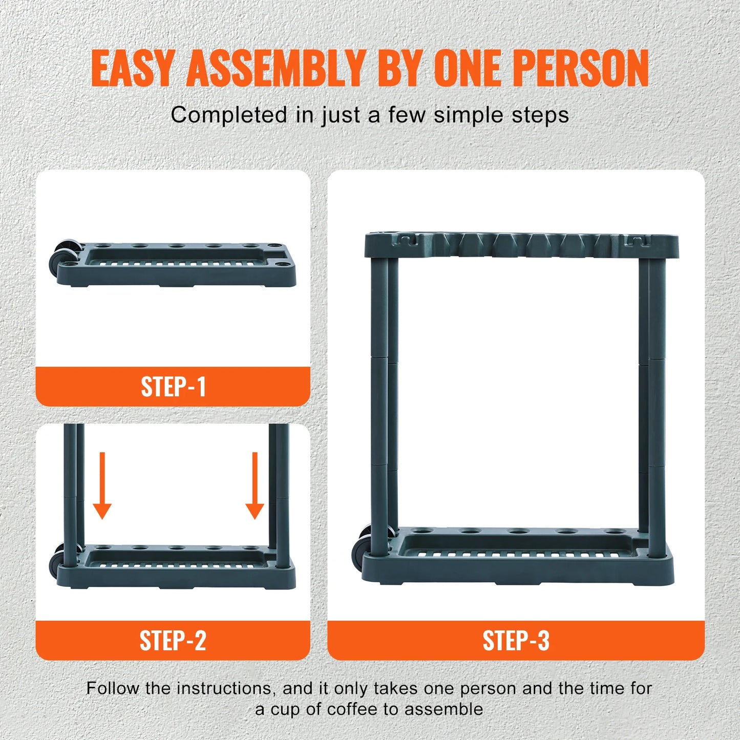 SucceBuy Yard Tool Organizer Rack for Garage