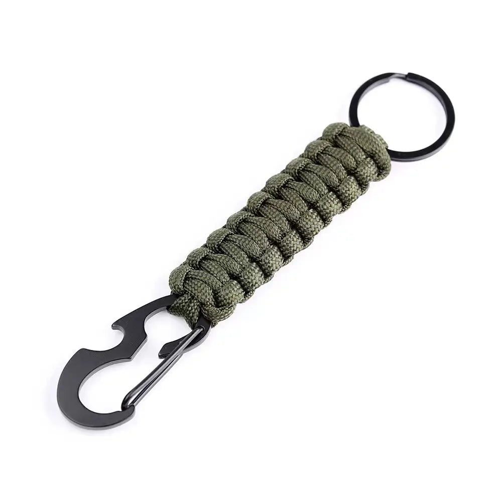 Paracord Keychain With Carabiner And Bottle Opener For Outdoors