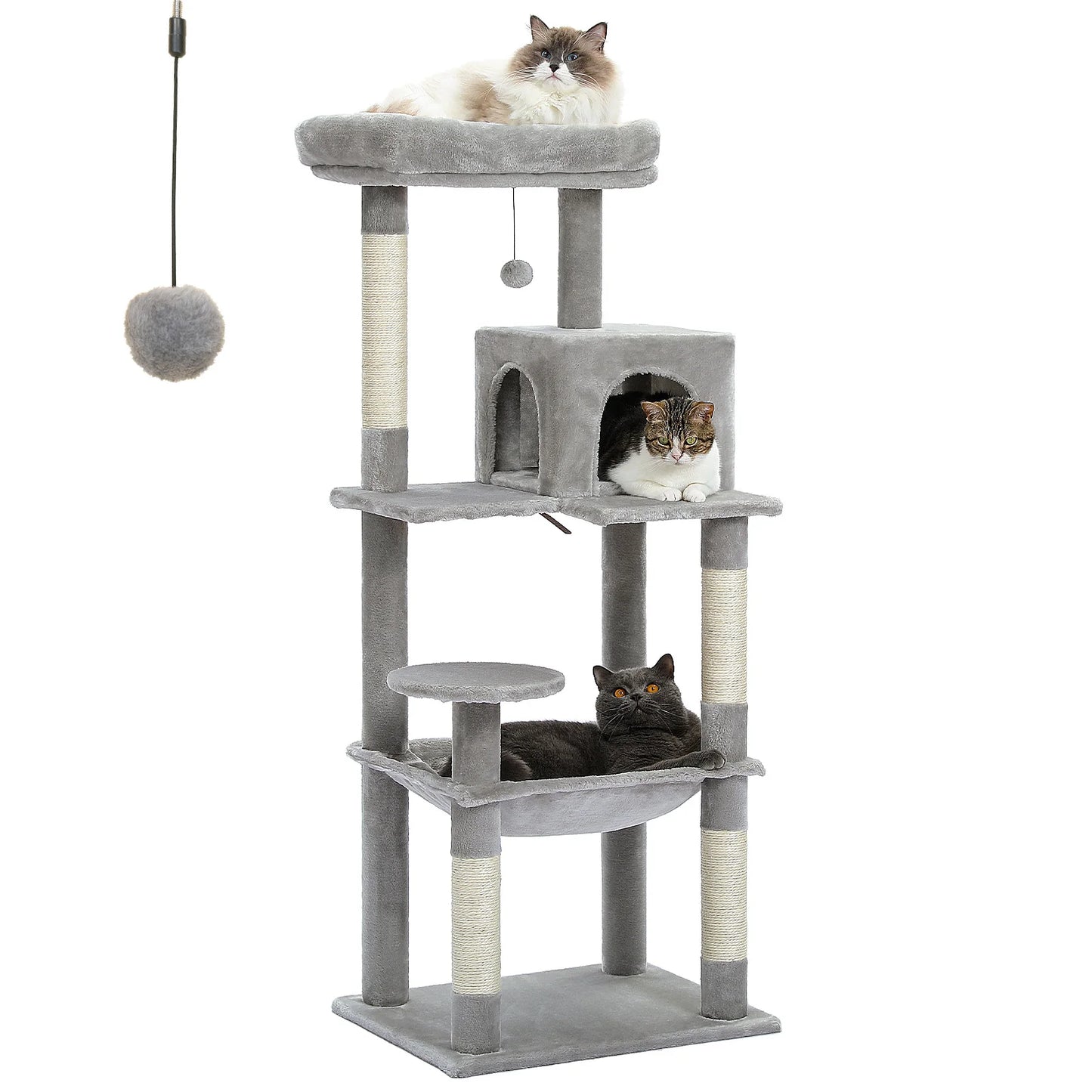 PAWZ Road 5-Level Cat Tower For Indoor Cats With Hammock