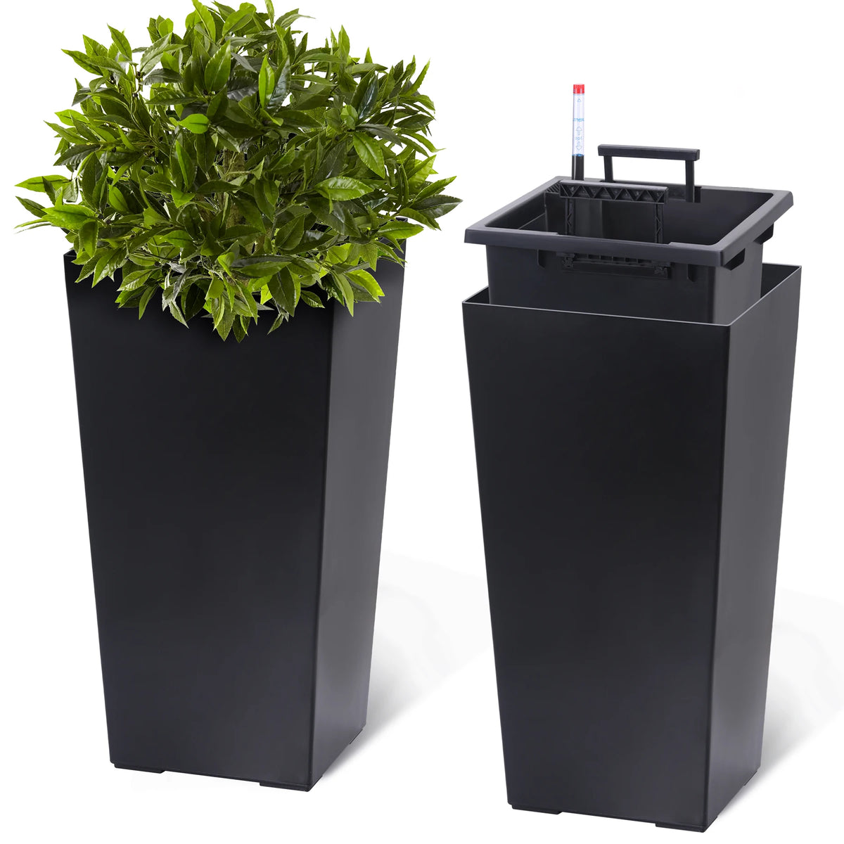 Two Pack Planters Outdoor Indoor Pots With Auto Watering