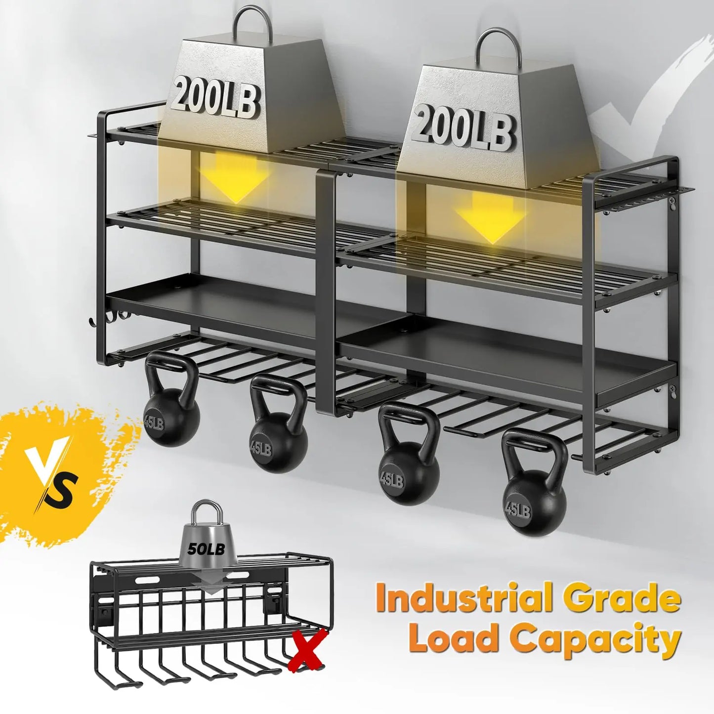 Power Tool Organizer Wall Mount 4-Tier Heavy Duty Drill Storage
