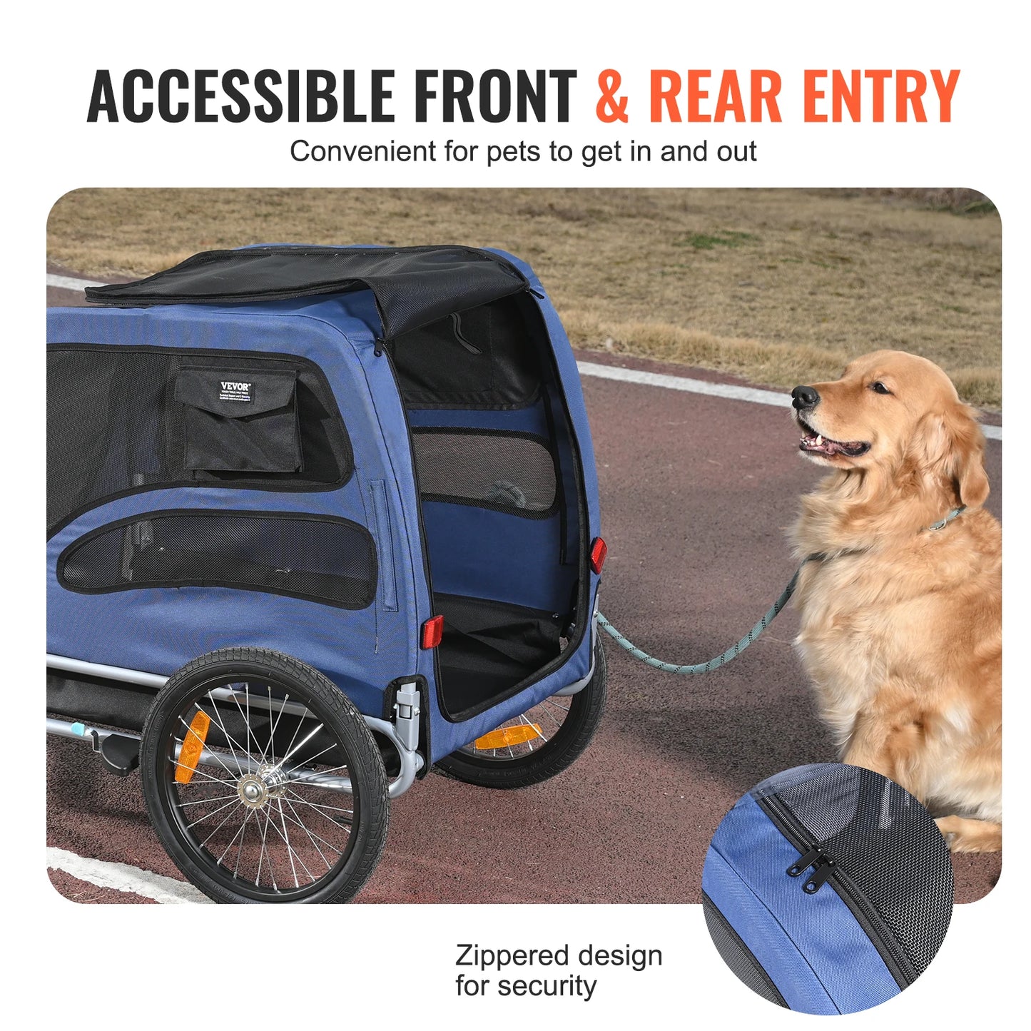 Pet Bicycle Carrier Trailer for Dogs 100lb Capacity