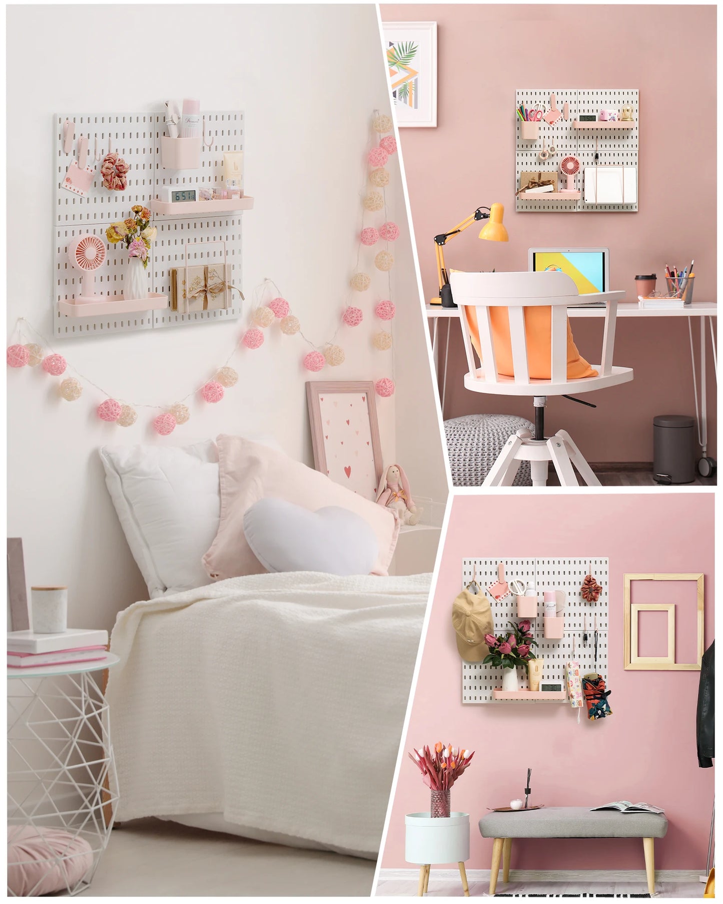 4-Piece Pegboard Storage Kit Easy to Assemble