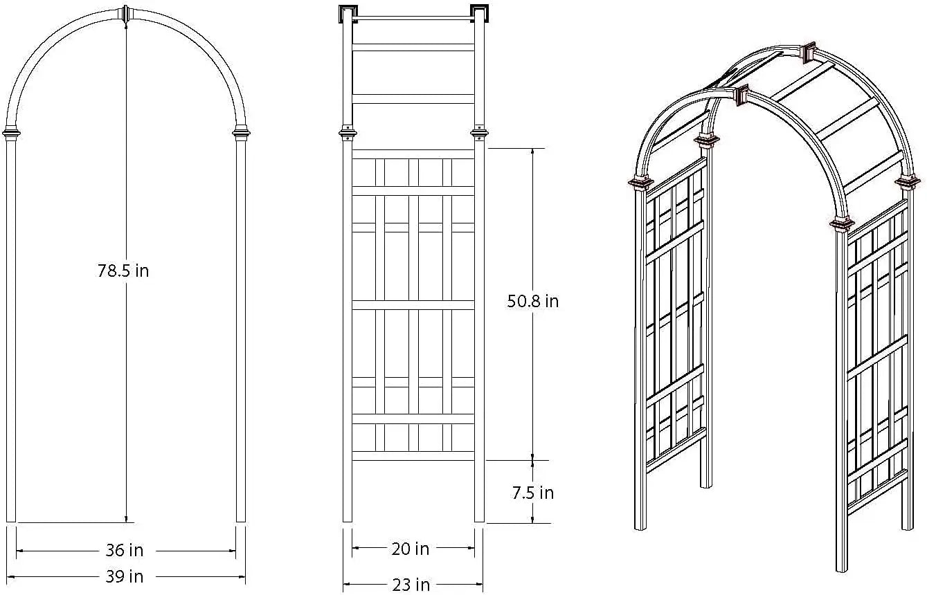 XMSJ Vinyl Arbor Garden Arch Outdoor Weather Resistant