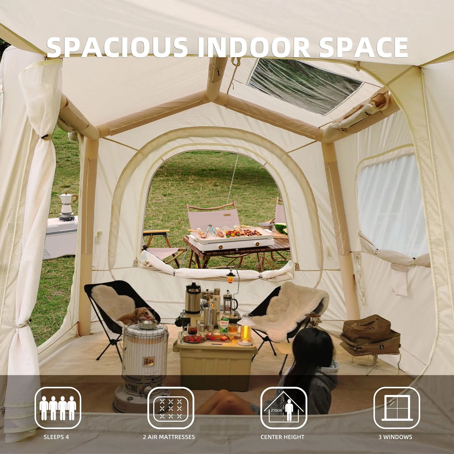 Inflatable Camping Tent With Easy Setup And Waterproof Design