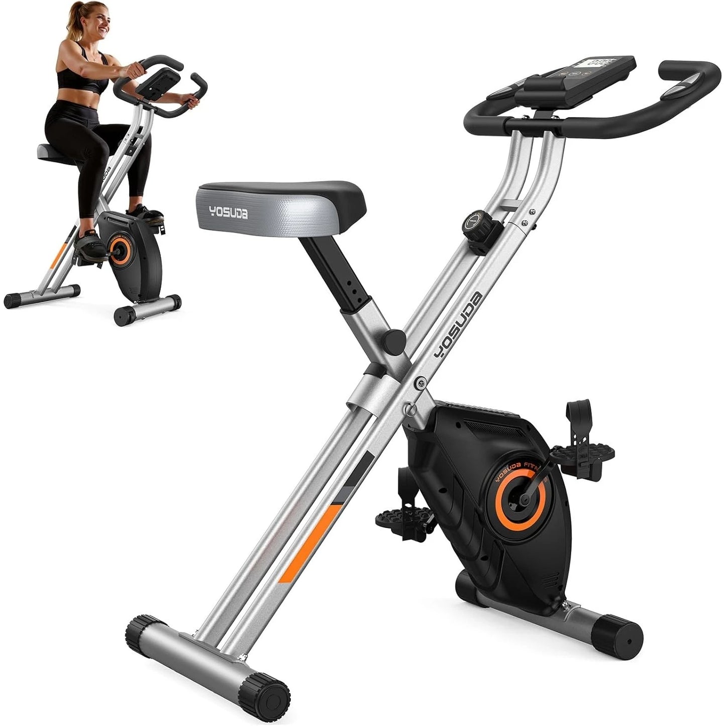 Yosuda Folding Exercise Bike Compact Stationary Bike For Home Gym