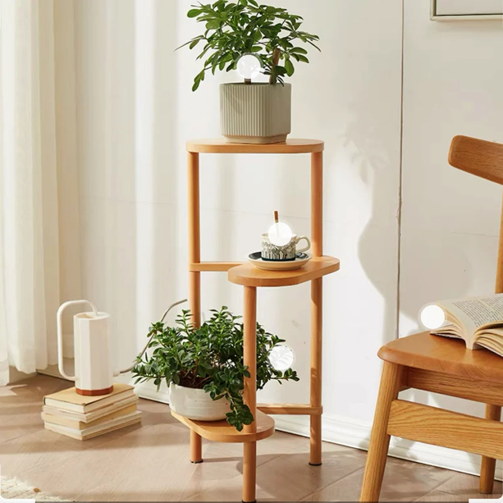 Wisfor Bamboo Plant Stand Three Tier Corner Shelf Display