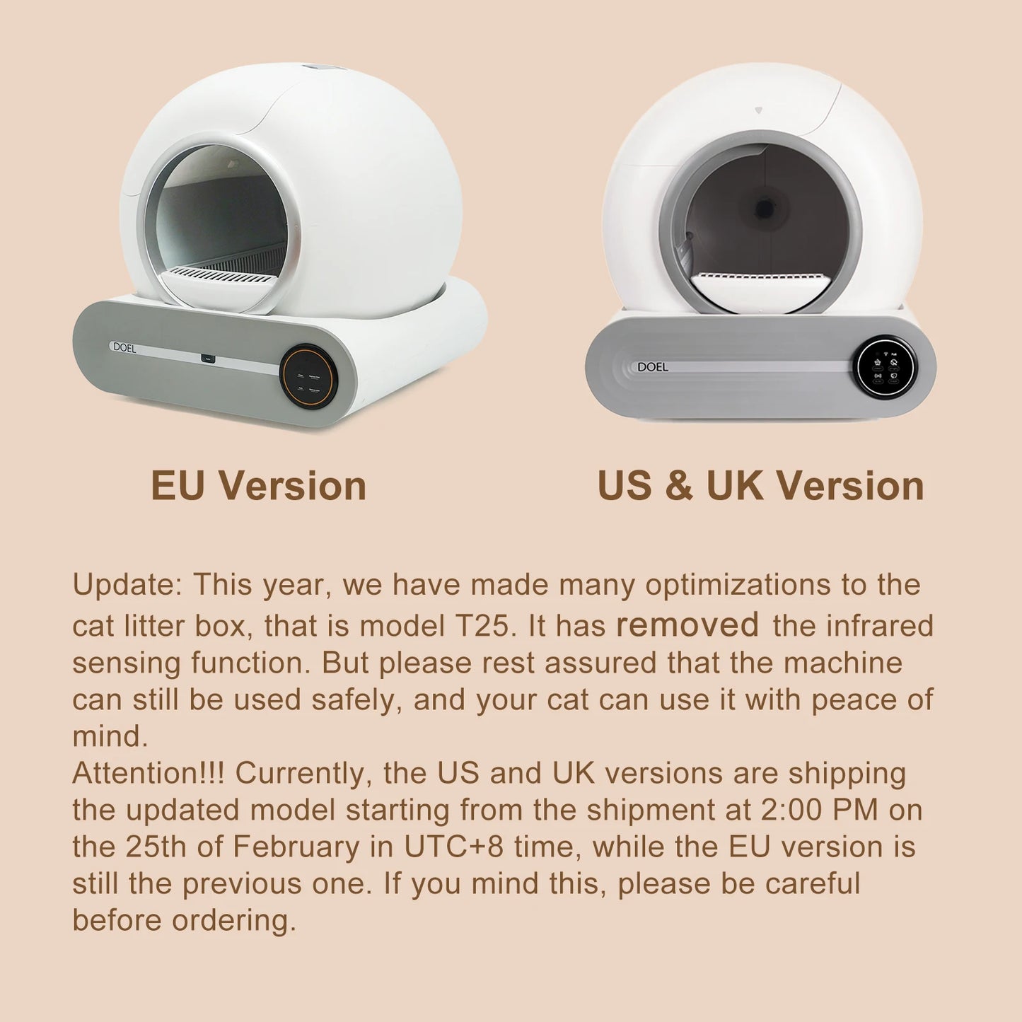DOEL Self Cleaning Cat Litter Box Smart WiFi Automatic
