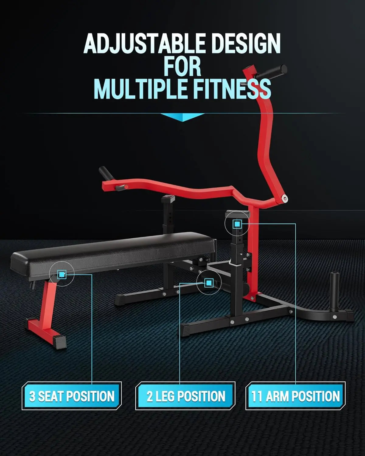 HiMISS Chest Press Machine with Adjustable Bench and Converging Arms