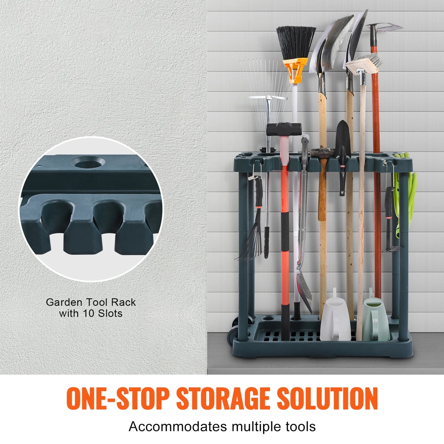 SucceBuy Yard Tool Organizer Rack for Garage