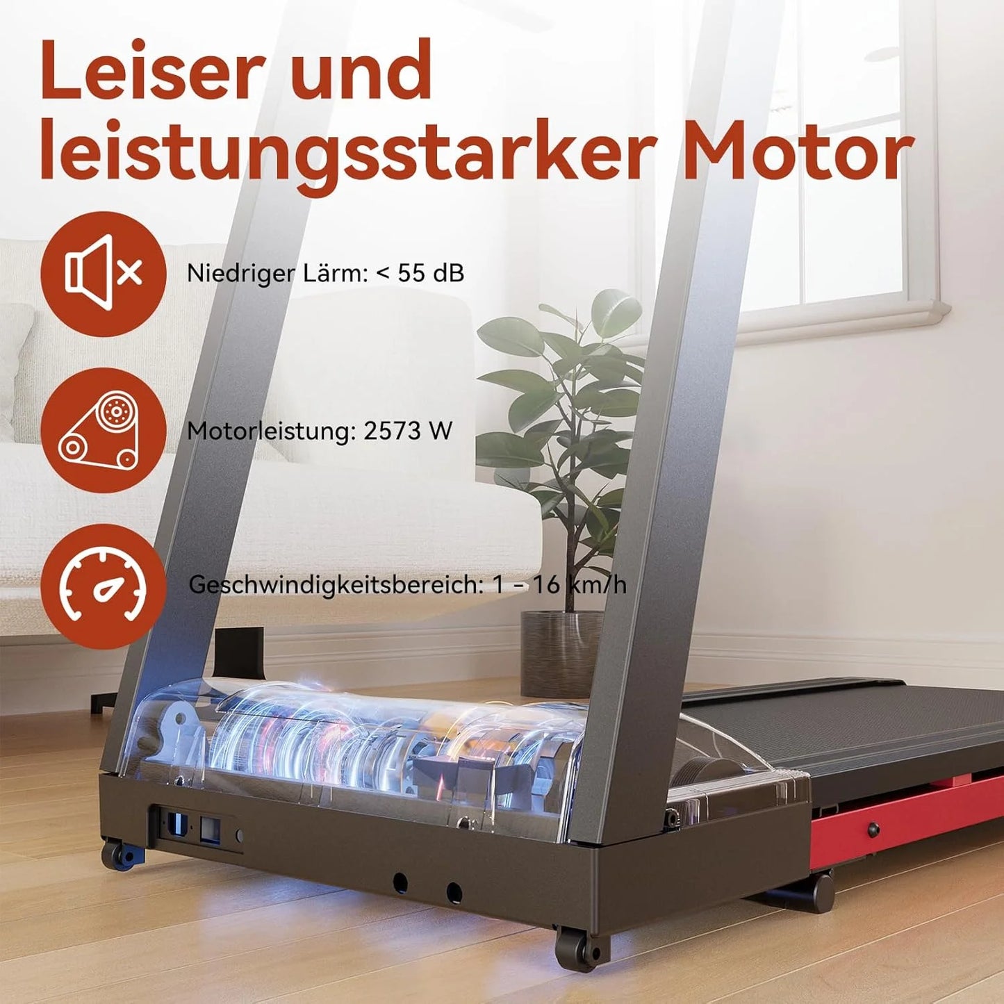 Superun 3.5HP Foldable Treadmill With 6 Percent Incline Bluetooth LCD