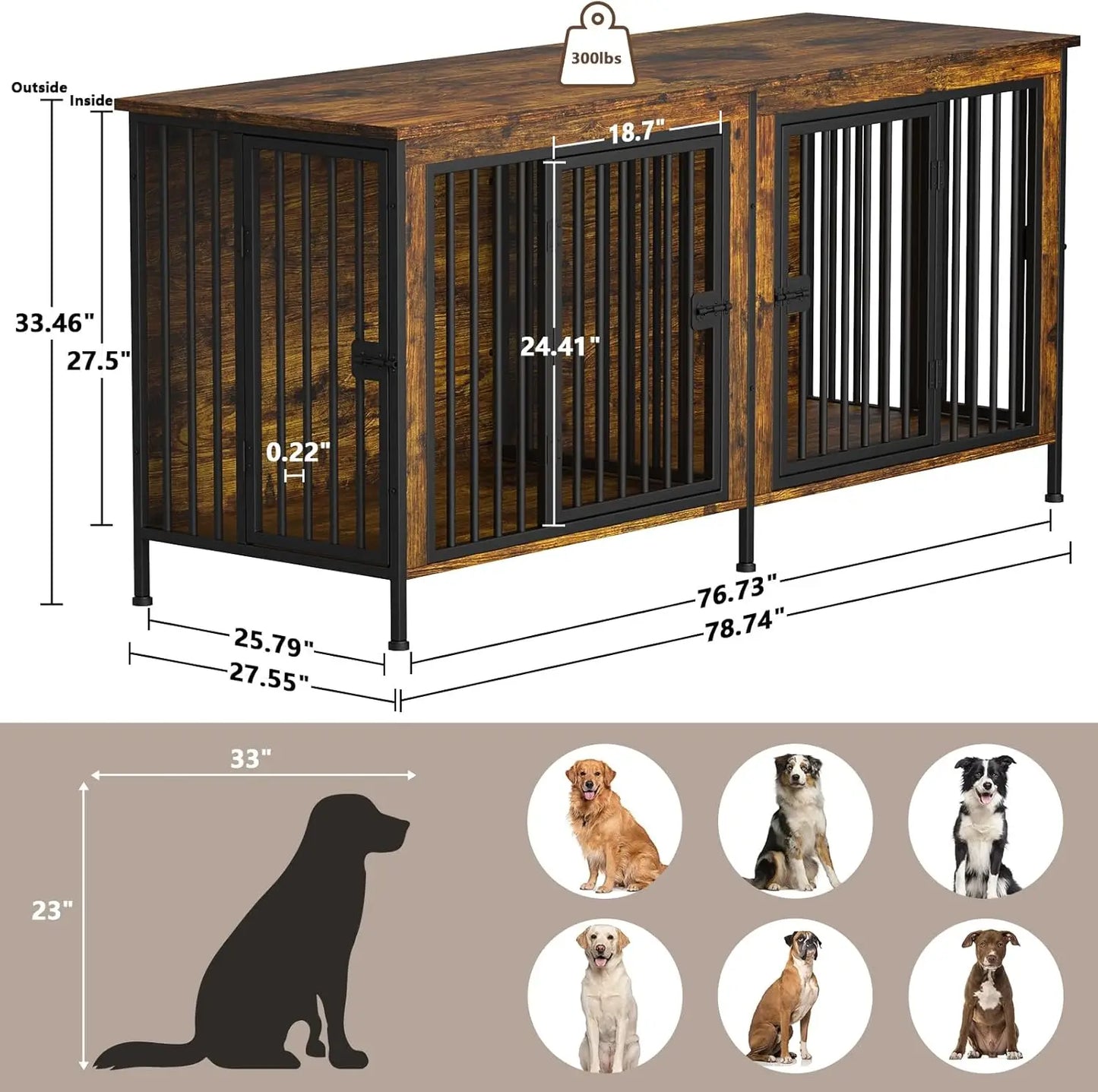 Heavy Duty Dog Crate Furniture Indoor Kennel TV Stand