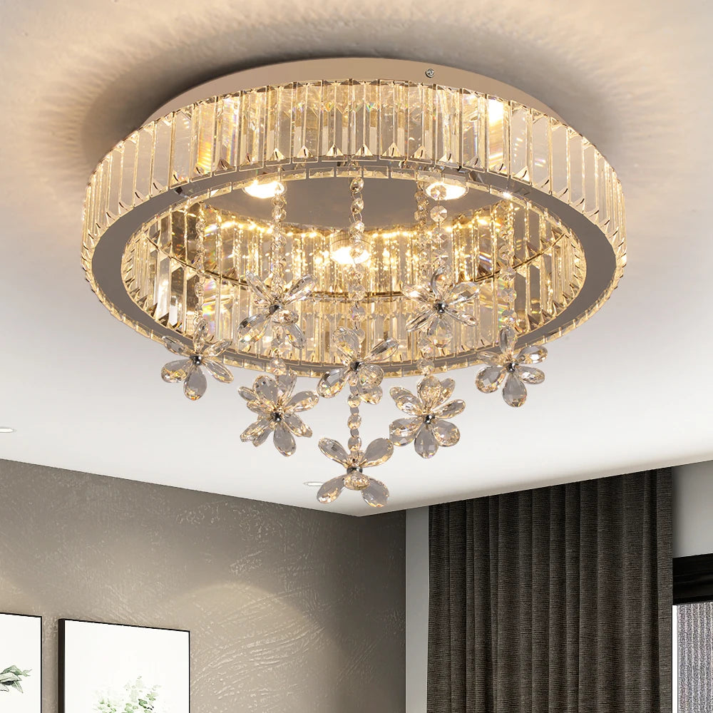 VETRULUS Crystal LED Ceiling Lamp Modern Chandelier