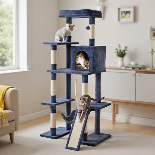 JHK Cat Tree Multi Cat Climbing Tower with Sisal Posts