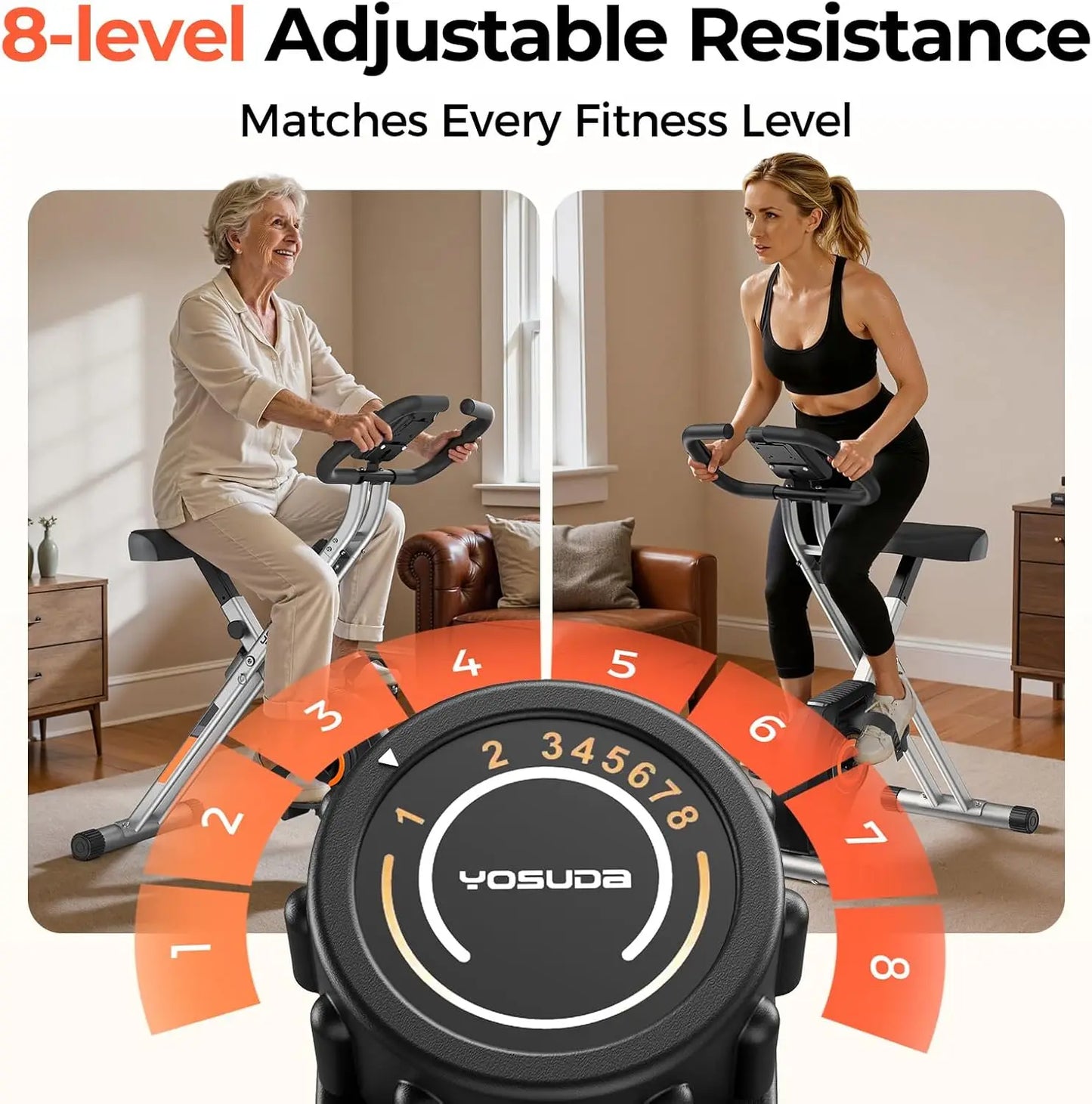 Yosuda Folding Exercise Bike Compact Stationary Bike For Home Gym
