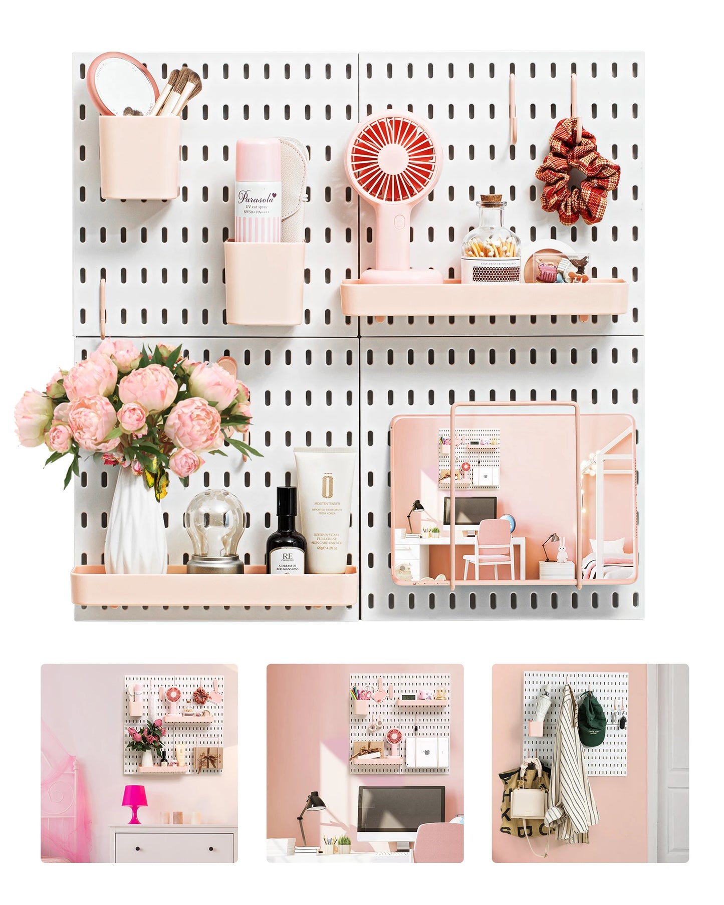 4-Piece Pegboard Storage Kit Easy to Assemble