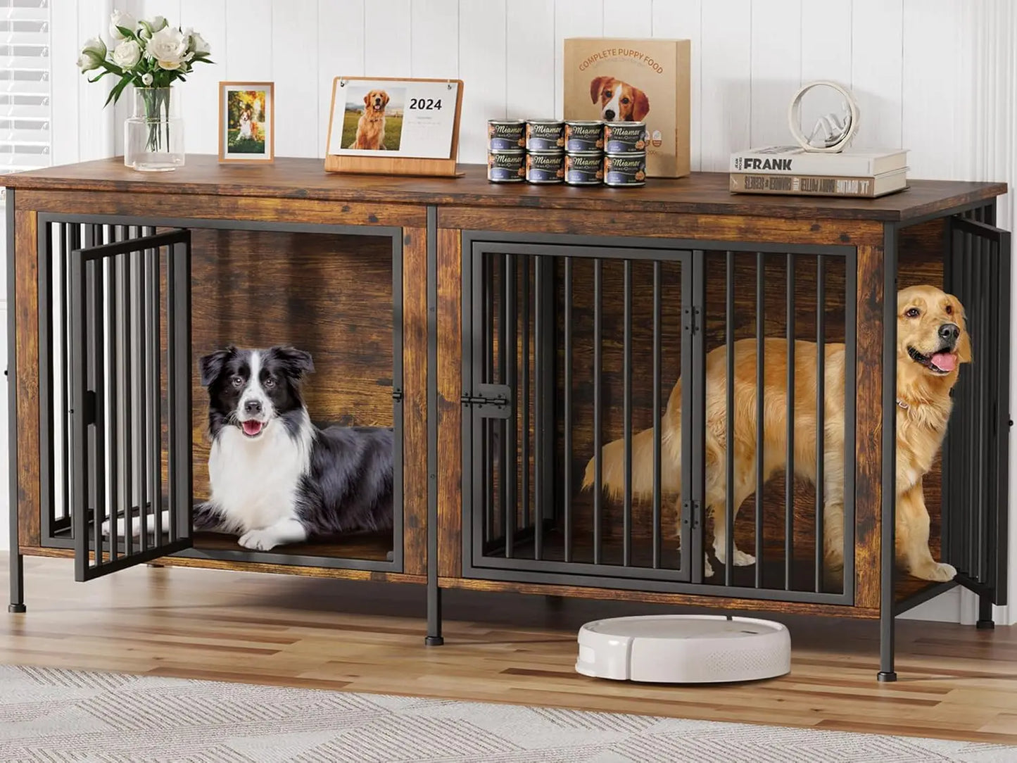 Heavy Duty Dog Crate Furniture Indoor Kennel TV Stand