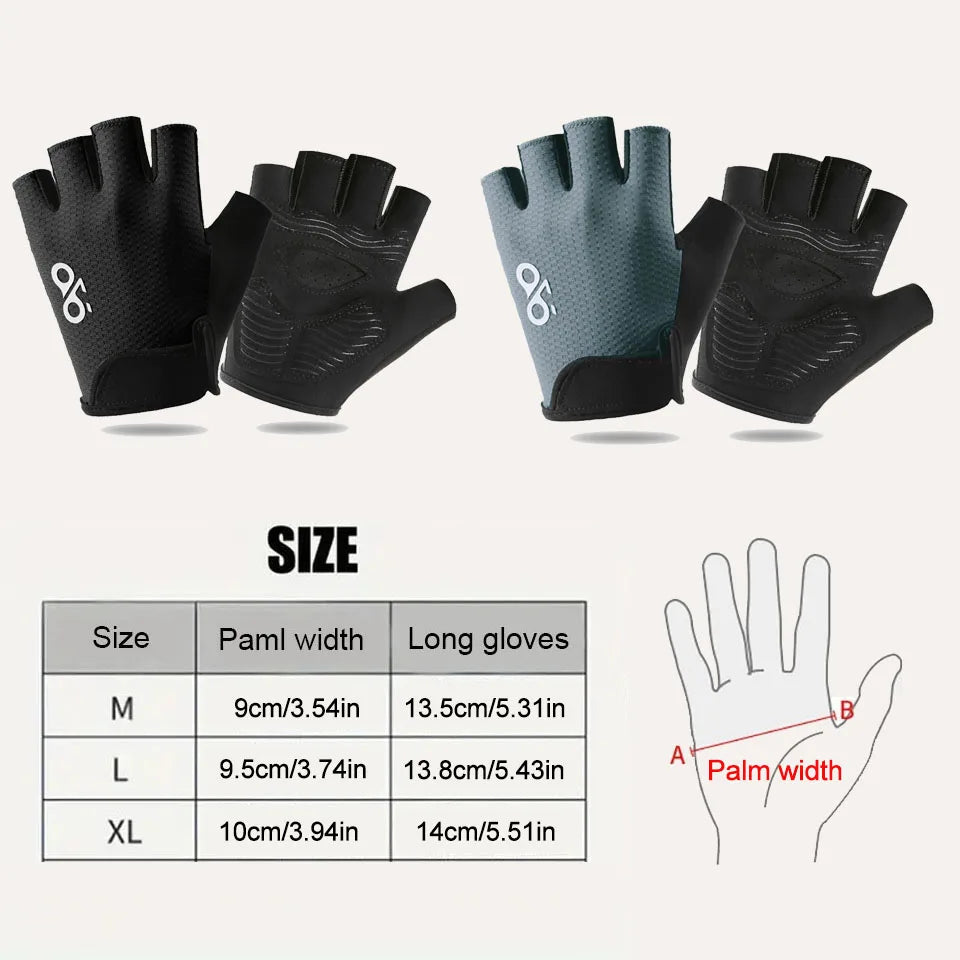 Summer Cycling Half Finger Gloves Breathable Non Slip Shock Absorbing