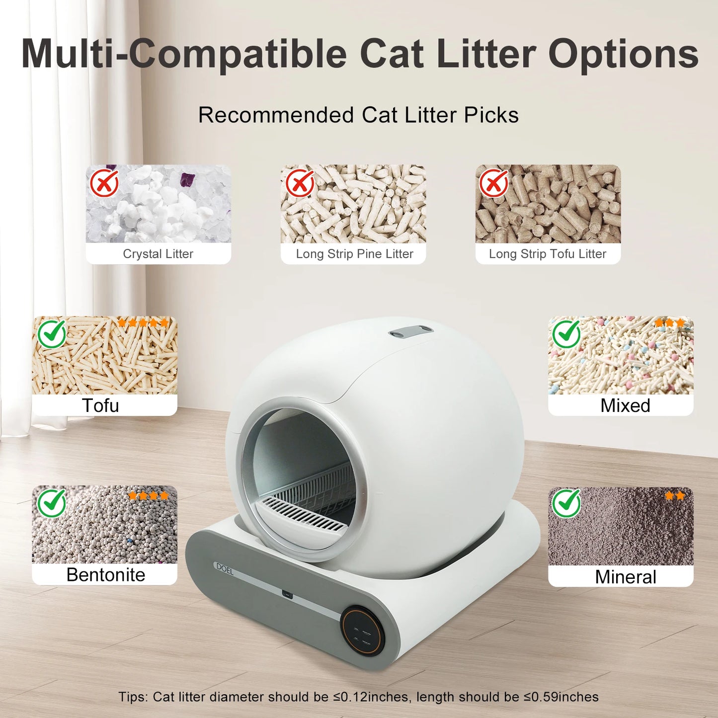 DOEL Self Cleaning Cat Litter Box Smart WiFi Automatic
