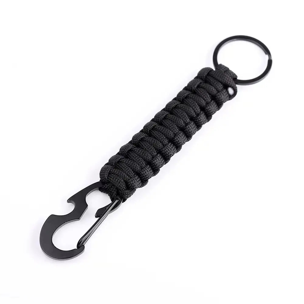 Paracord Keychain With Carabiner And Bottle Opener For Outdoors