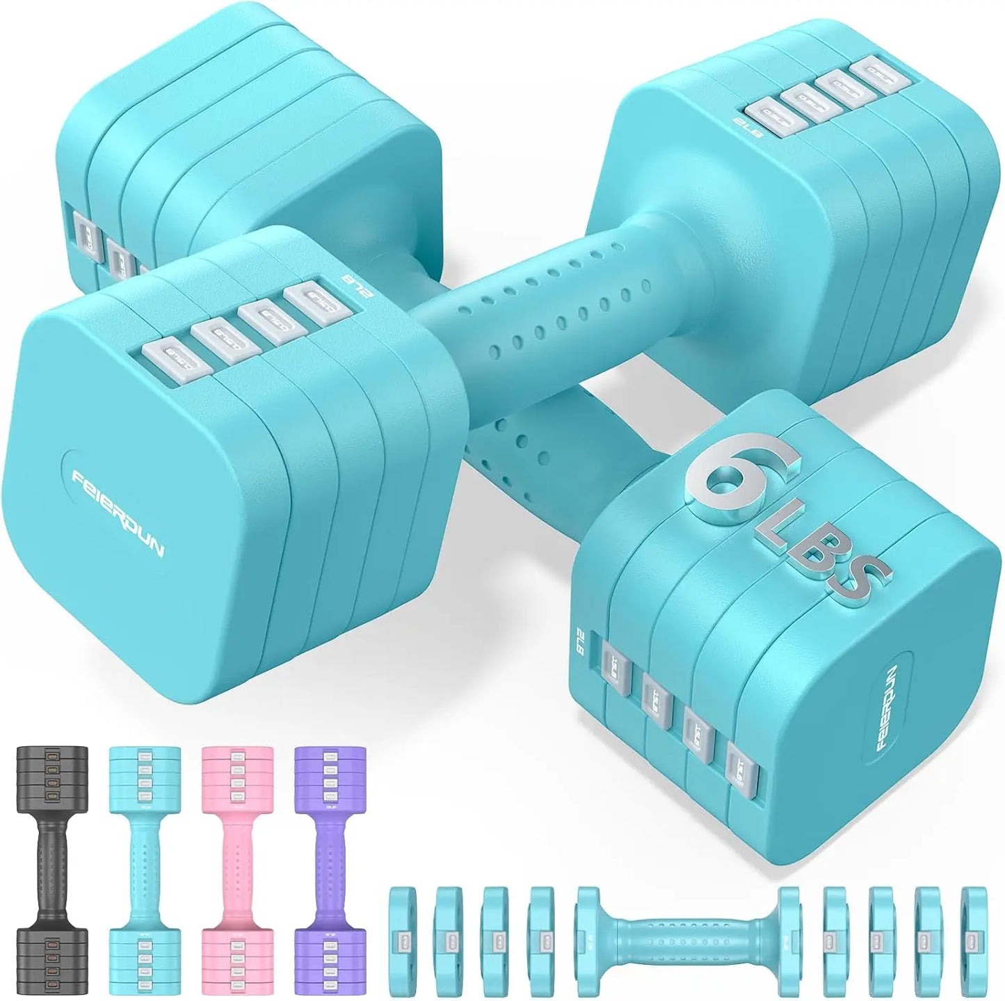 FED Fitness 5 In 1 Adjustable Dumbbells Set For Home Gym