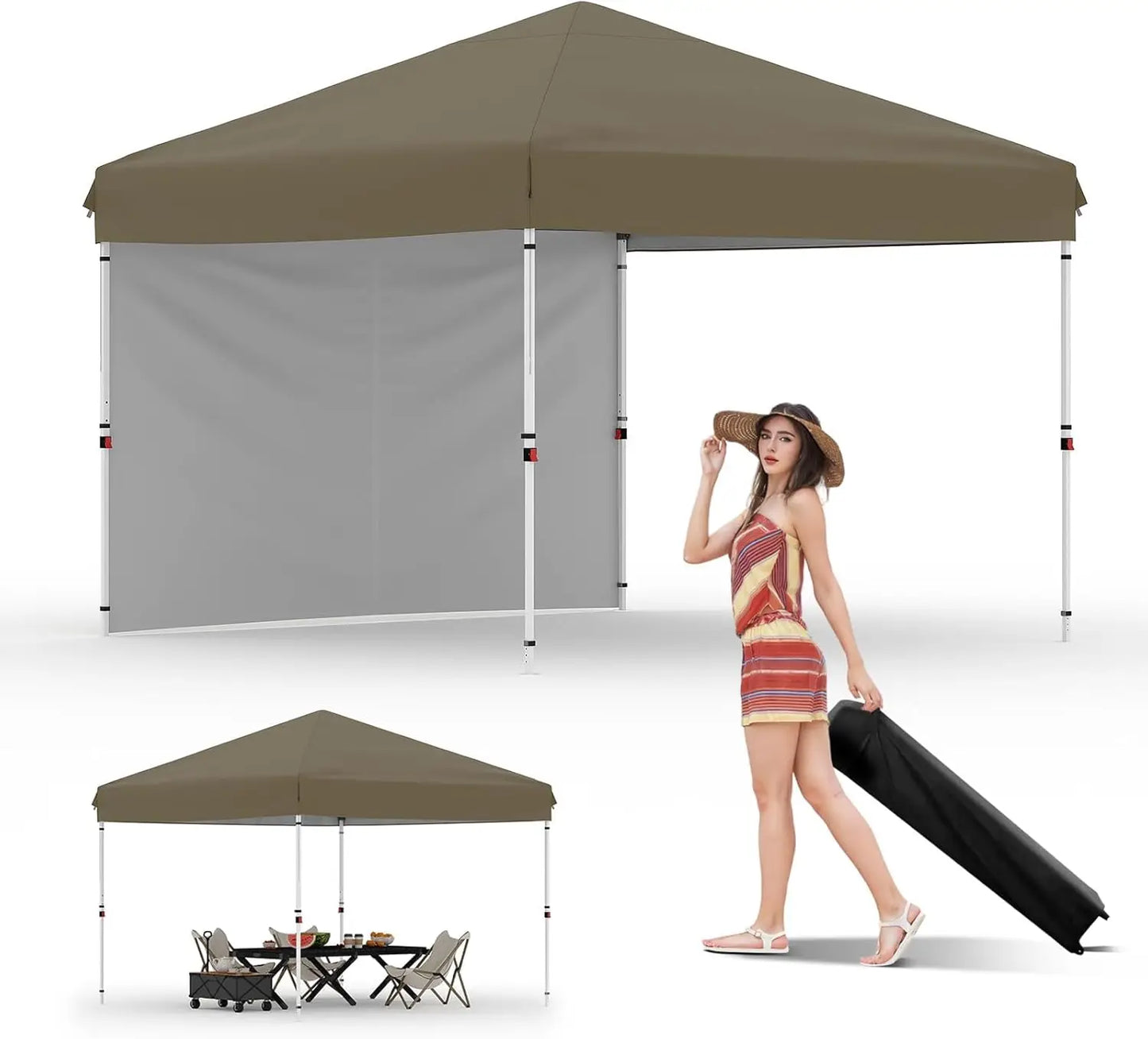 TWISTER Pop Up Canopy Tent With Removable Sidewall UPF 50