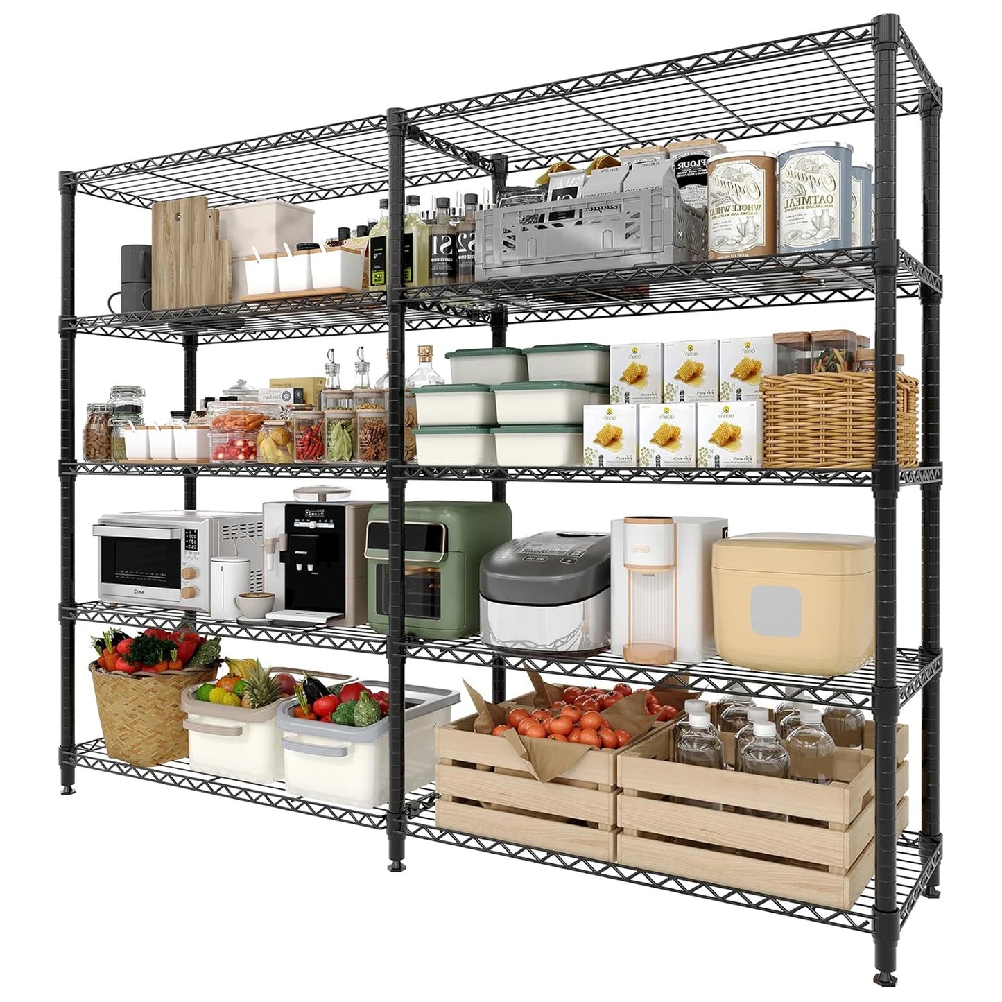 TWISTER.CK Heavy Duty Metal Shelving Unit 5-Tier Adjustable Storage Racks