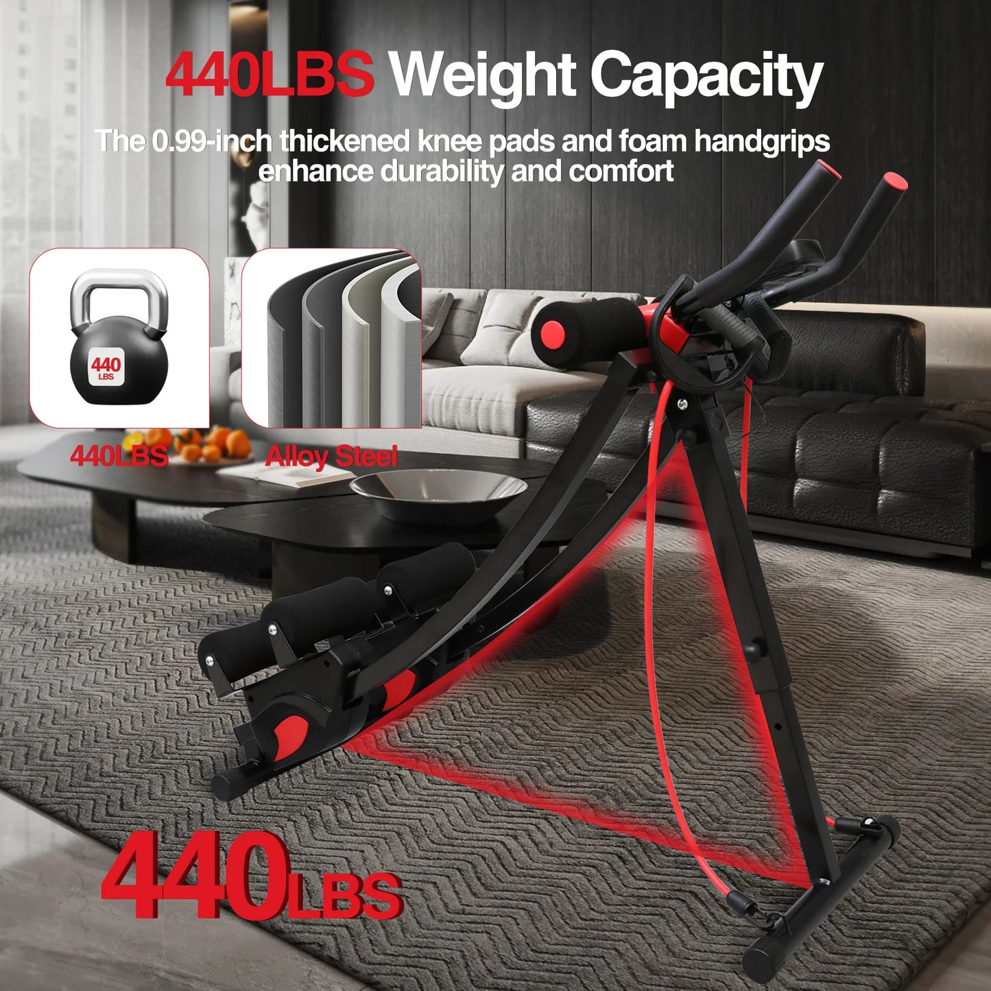 Abdominal Trainer Fitness Machine With Foldable Core Workout Kit