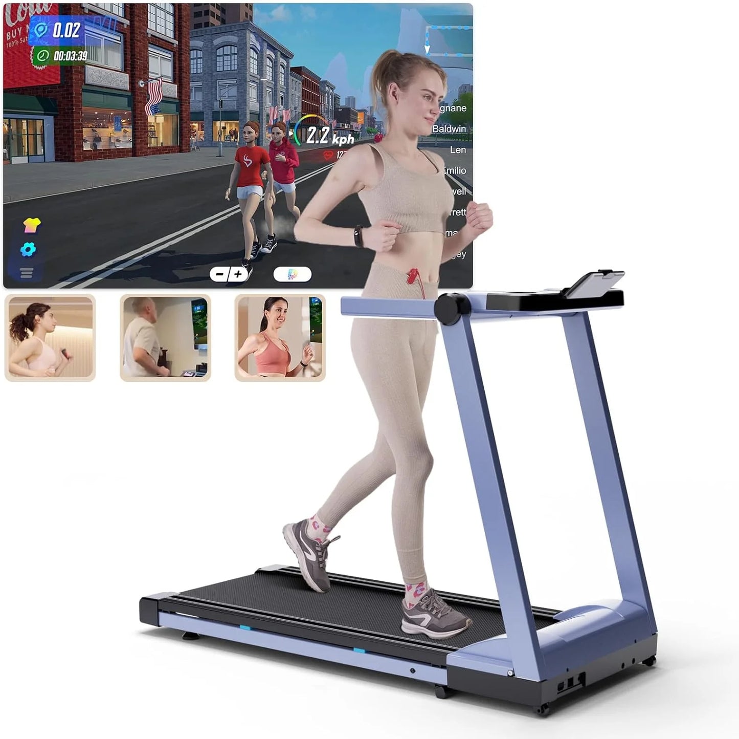 Superun 3.5HP Foldable Treadmill With 6 Percent Incline Bluetooth LCD