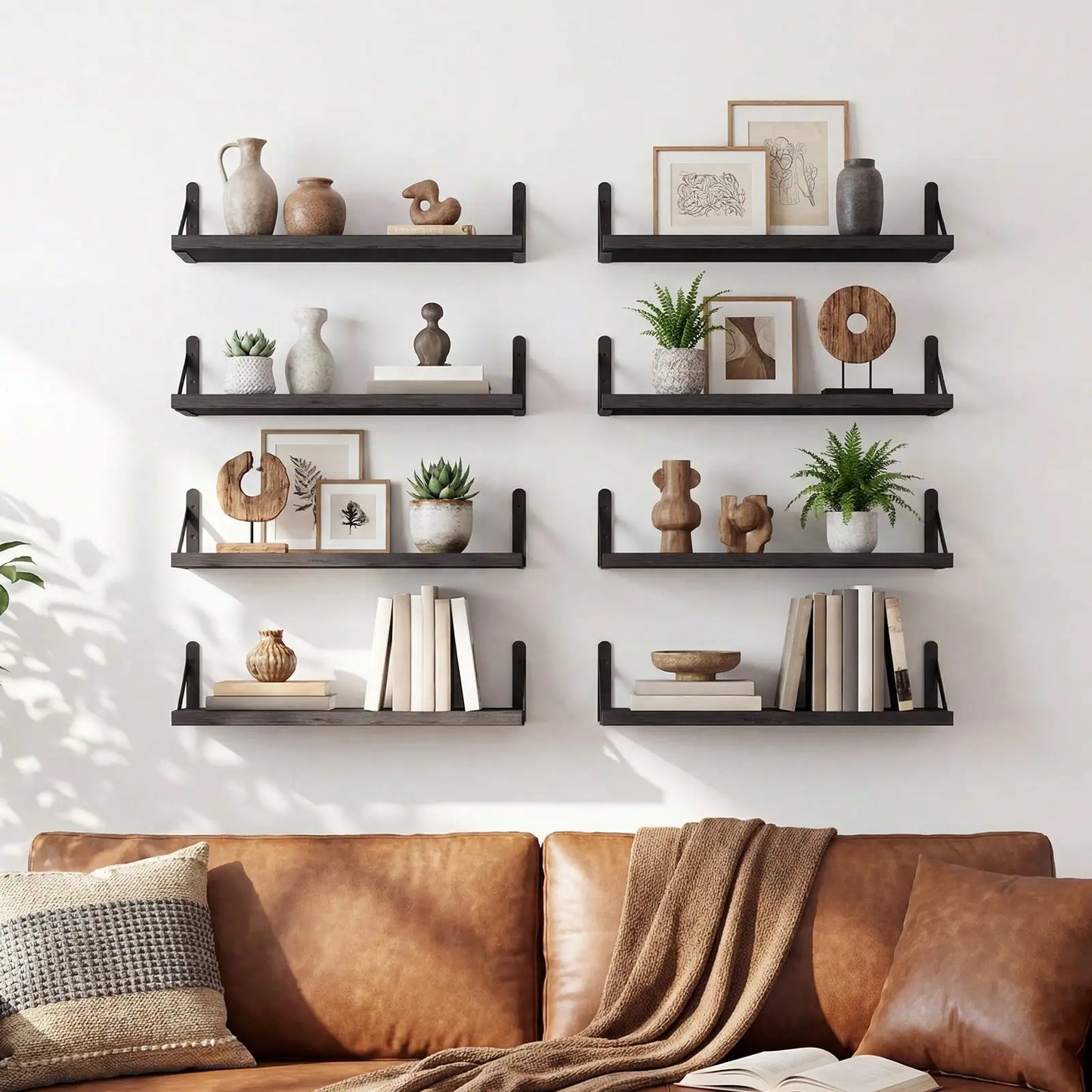 Rustic Floating Wood Shelves For Bedroom And Living Room