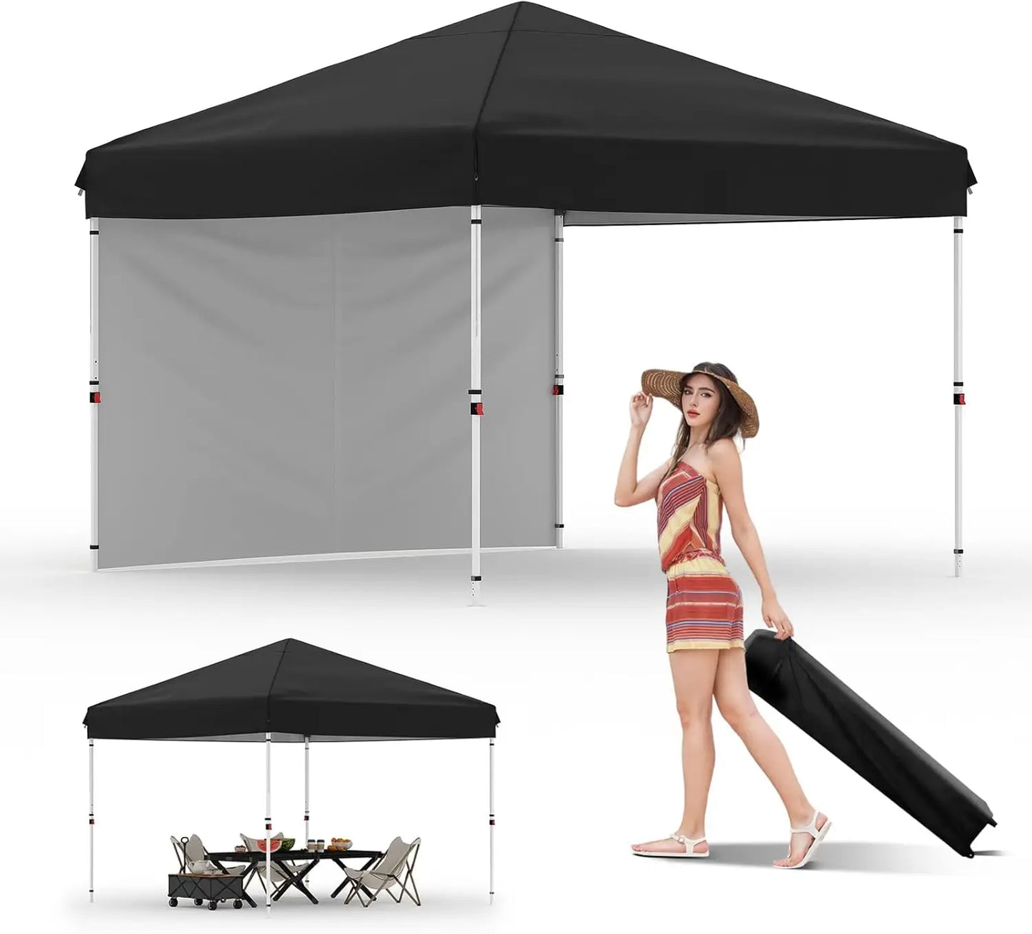 TWISTER Pop Up Canopy Tent With Removable Sidewall UPF 50