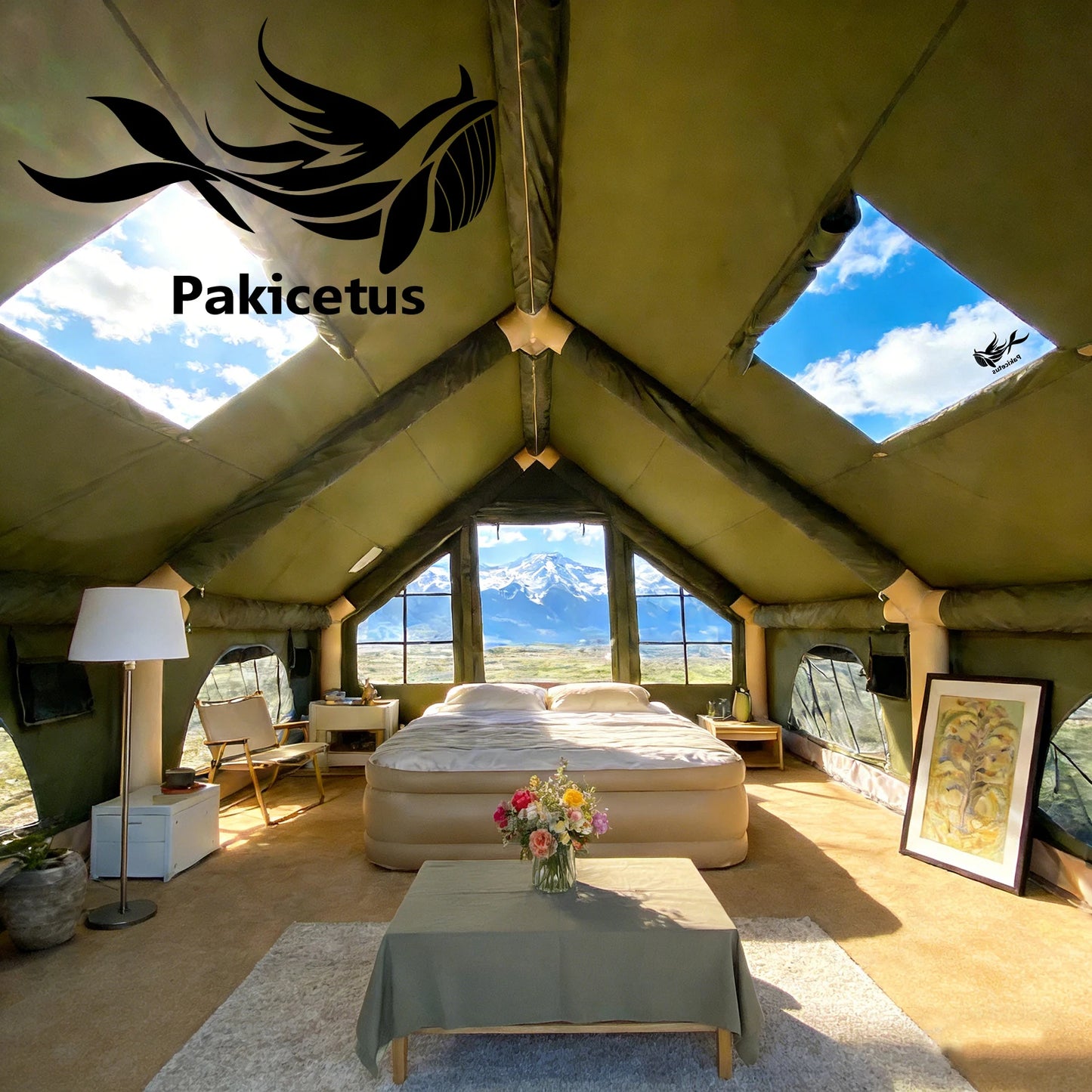 Pakicetus Inflatable Camping Tent Waterproof Family Tent With Carry Bag