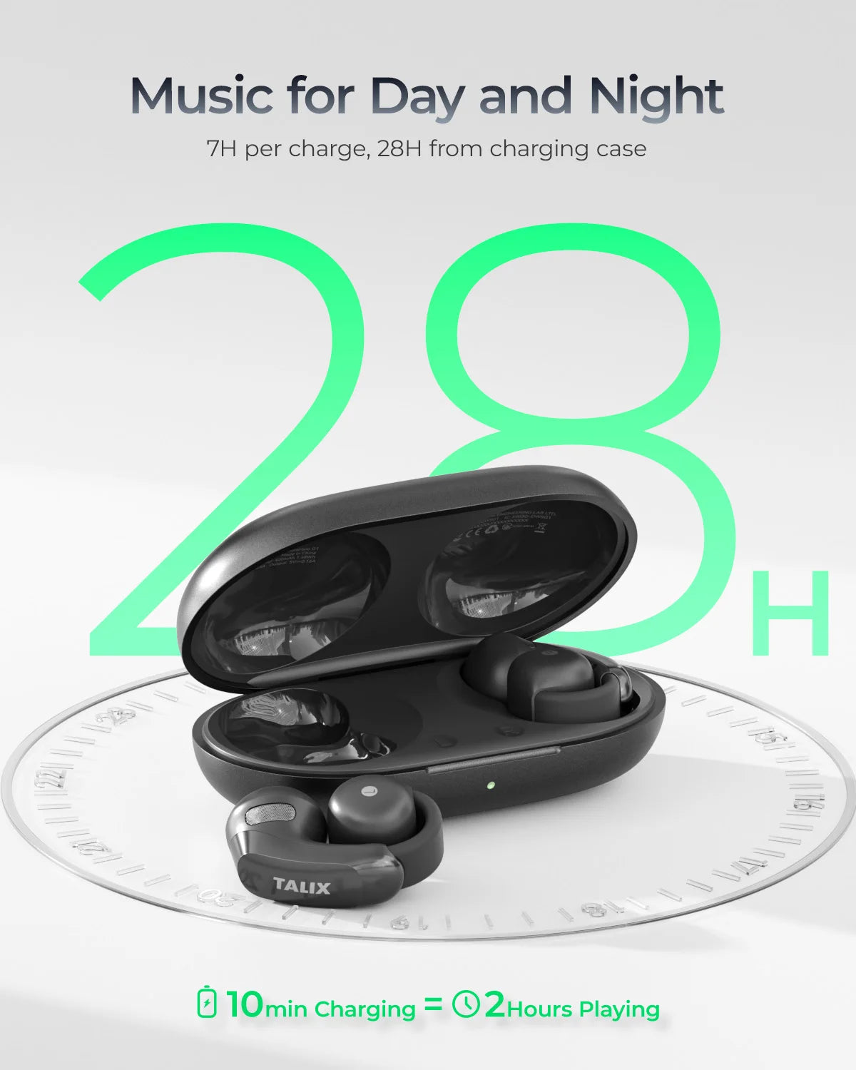 Talix AuraHalo G1 Open-Ear Earbuds Noise Cancelling Bluetooth 5.3