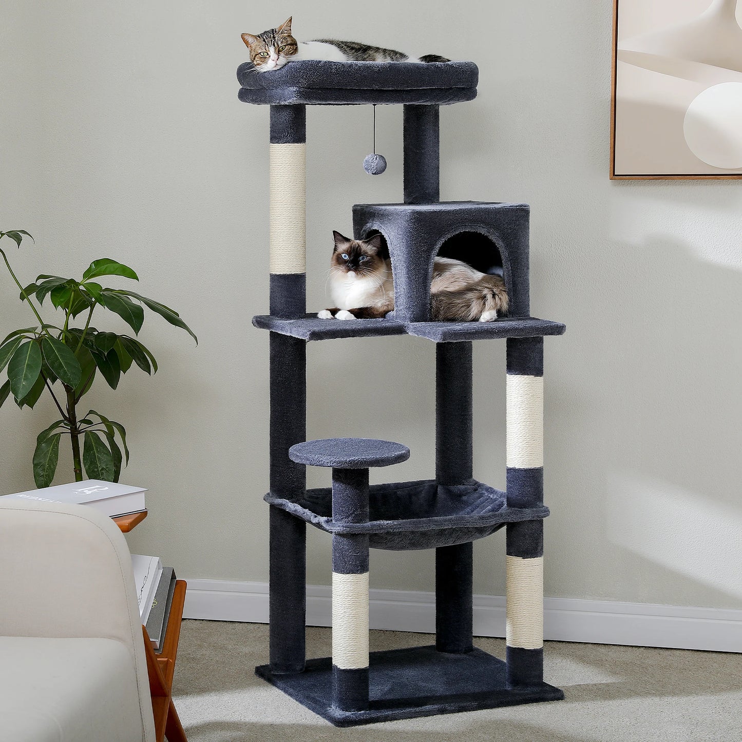 PAWZ Road 5-Level Cat Tower For Indoor Cats With Hammock