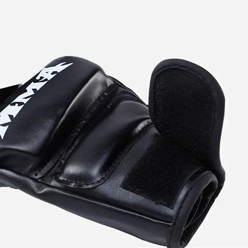 Leather Half Finger Boxing Training Gloves For Sanda UFC Practice