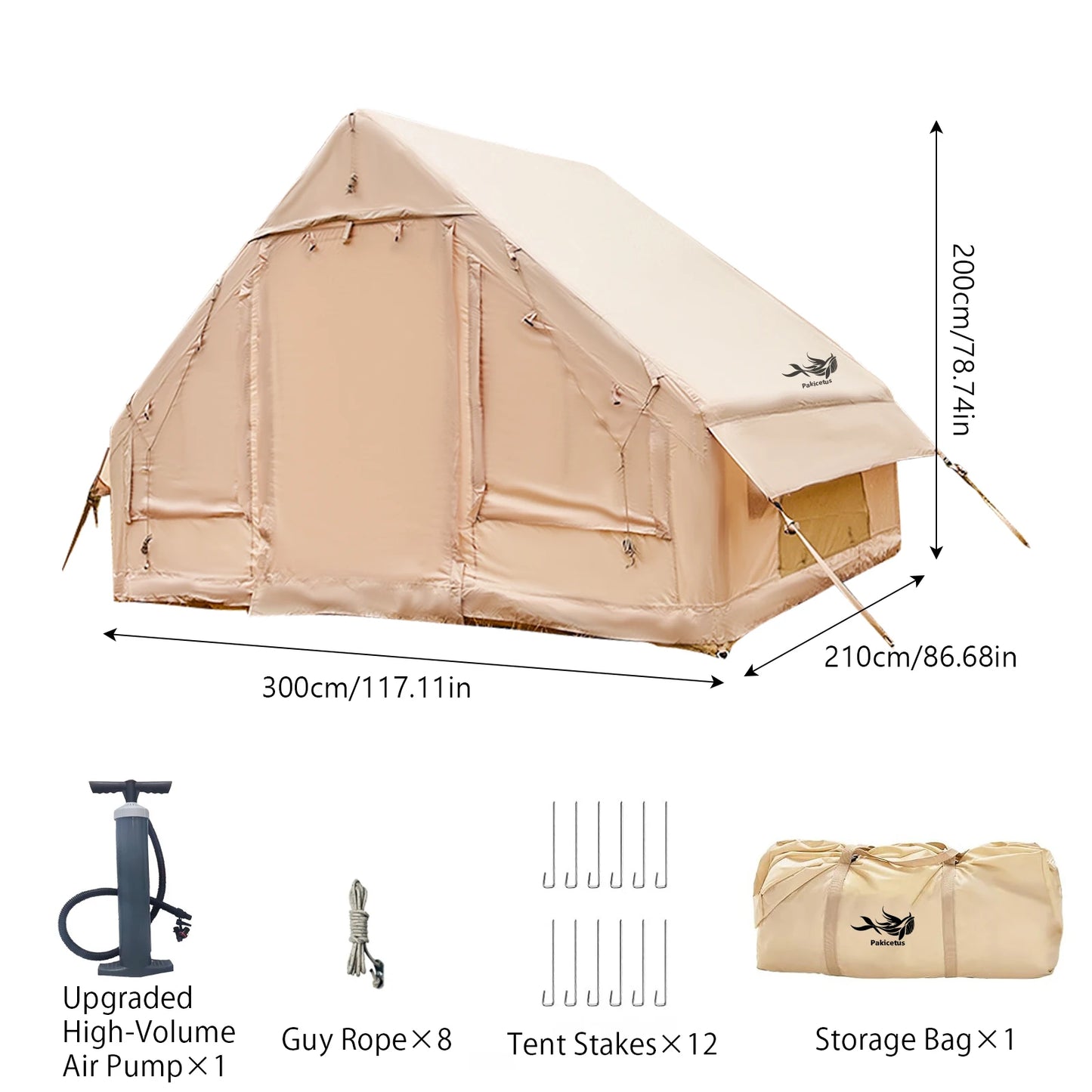 Pakicetus Inflatable Tent With Skylight Quick Setup