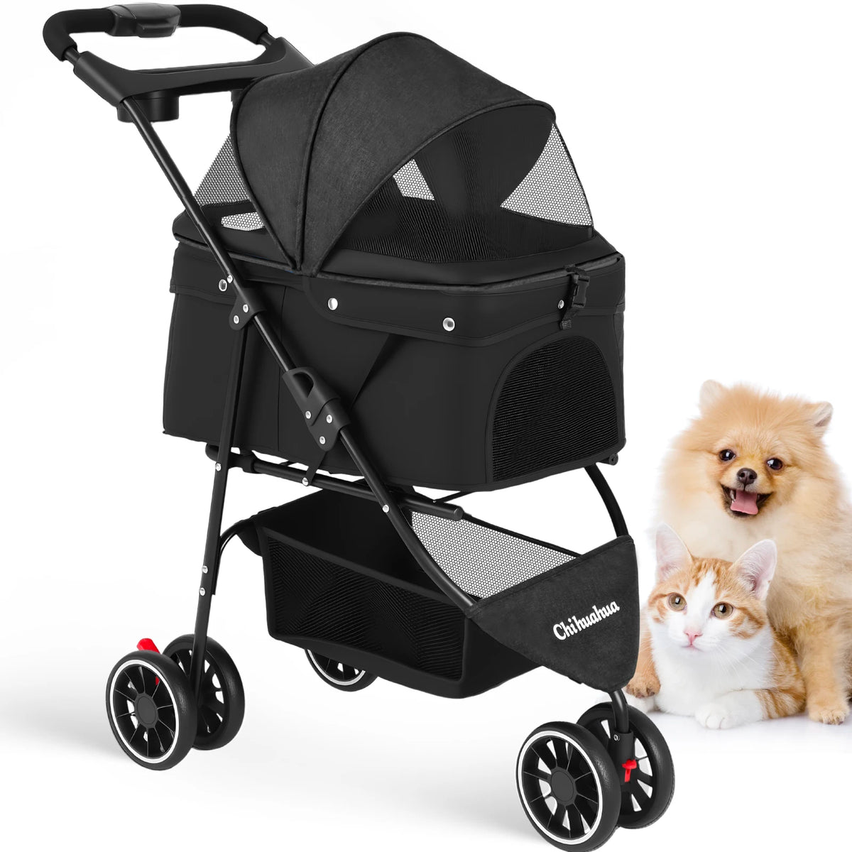 CHIHUAHUA Pet Stroller Foldable Carrier For Small Dogs And Cats