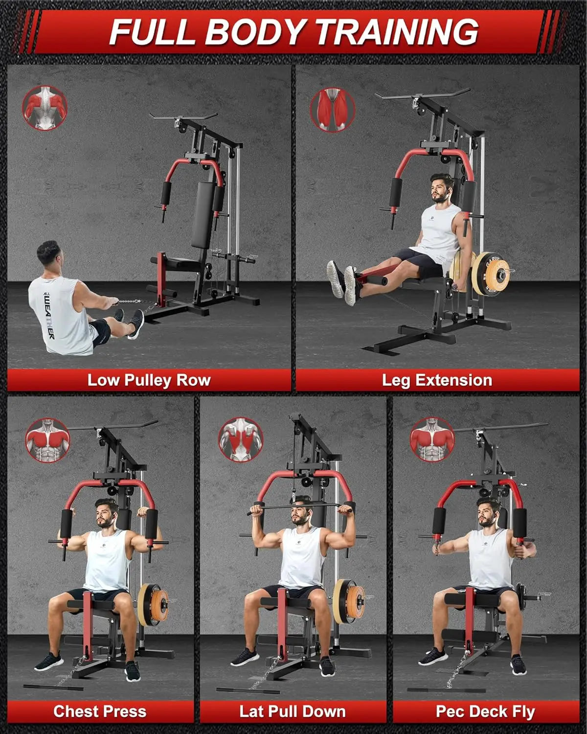 HiMISS Home Gym Machine For Full Body Strength Training System