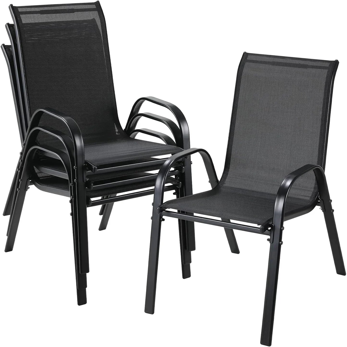 Garden Folding Chairs Set With Steel-Iron Frame And Teslin Fabric