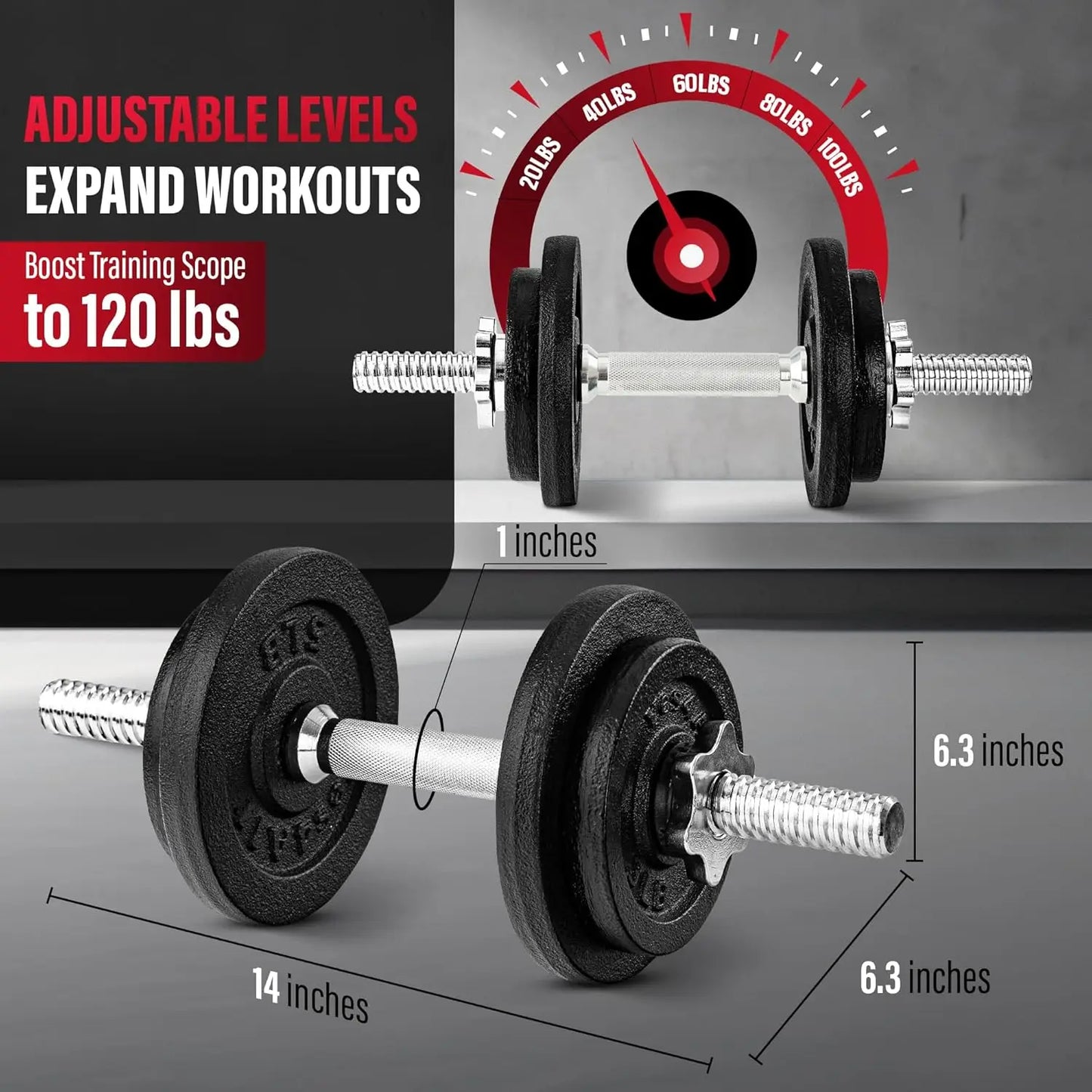 Adjustable Dumbbell 40 To 200 Pounds With Star Lock Collars